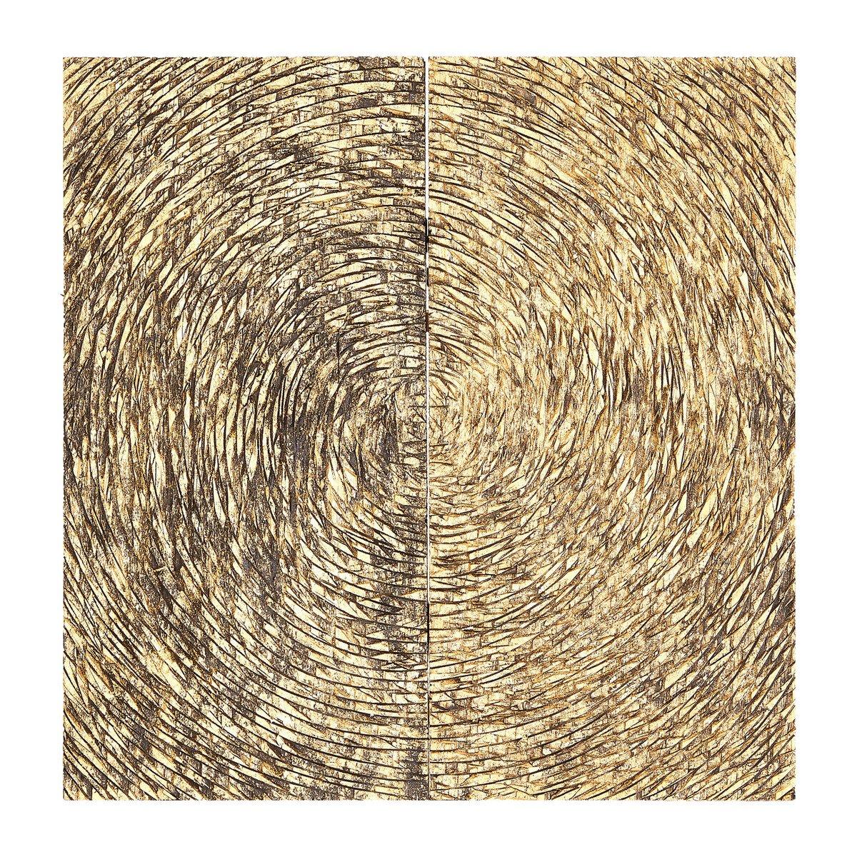Fifty Five South  Modello Wood Carving Finish Wall Art Gold - 90x90x4cm