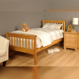 Comfy Living 3ft/4ft6/5ft Pine Wooden Bed and Mattress