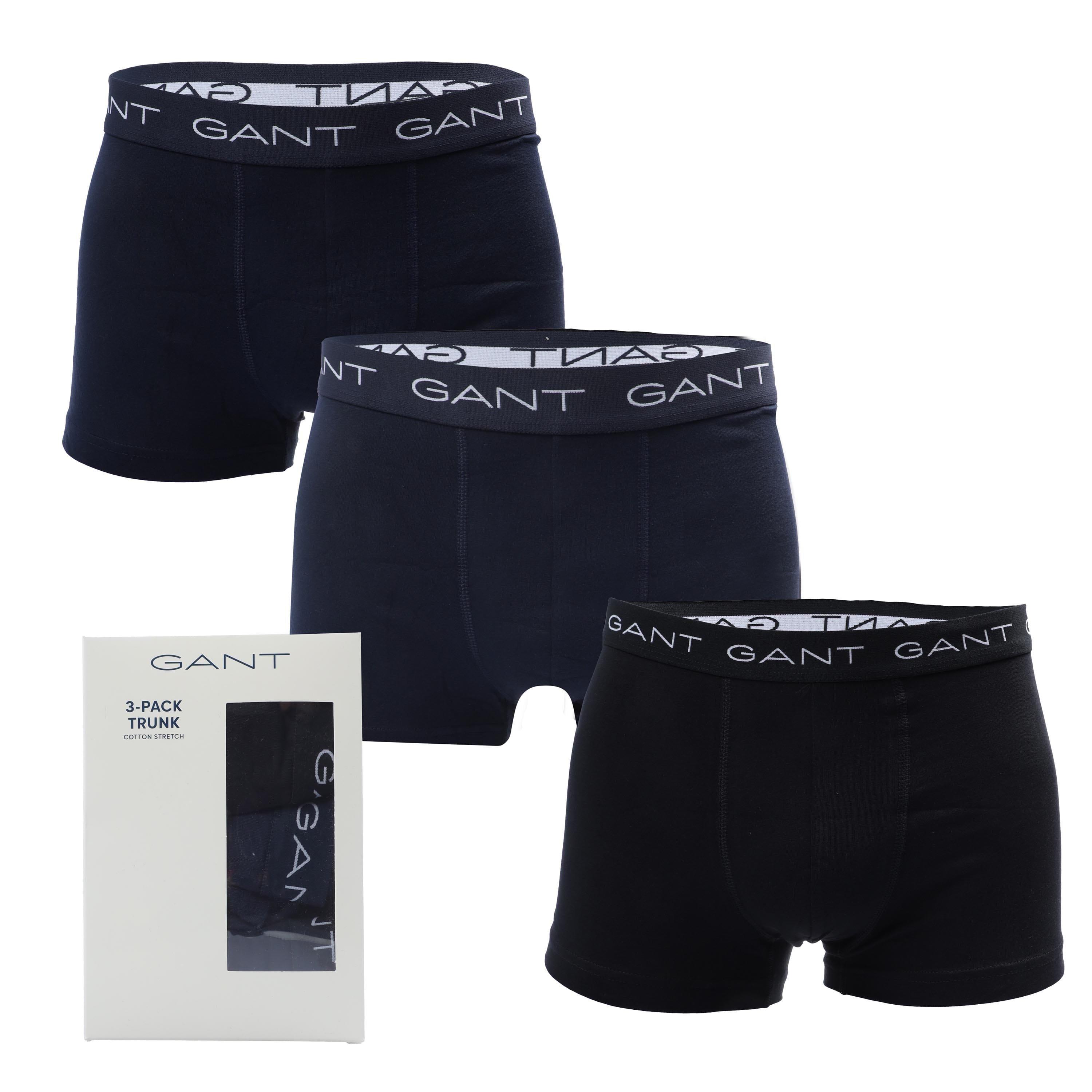 Gant Men's 3 Pack Of Trunks - Blue - L