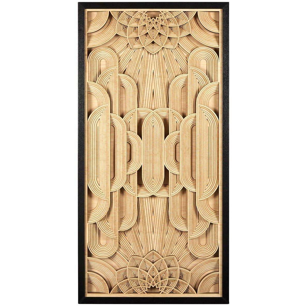 Fifty Five South  Modello Deco Wood Carving Wall Art - Brown - 120x60x6cm