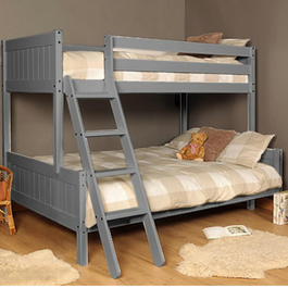 Comfy Living Triple Wooden Bunk 3ft and 4ft Bed and Mattress