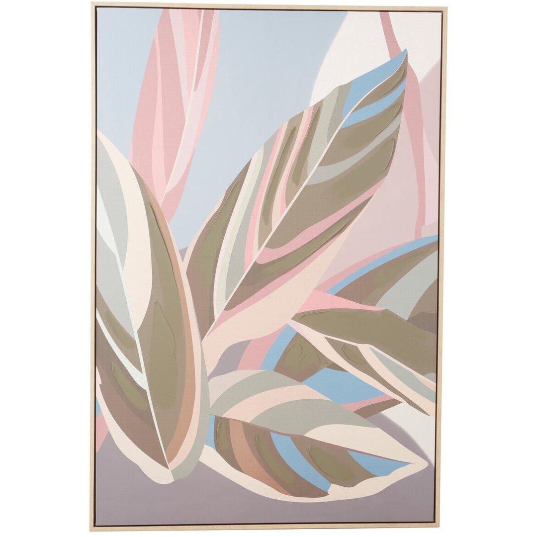 Green Pink - Fifty Five South - Astratto Pastel Leaves Canvas Wall Art - 1