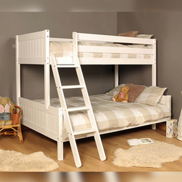 Comfy Living Triple Wooden Bunk 3ft and 4ft Bed Only