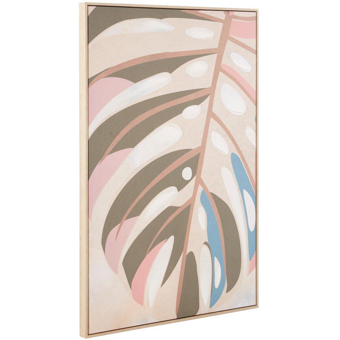 Green Pink - Fifty Five South - Astratto Canvas Leaf Design Wall Art - 1