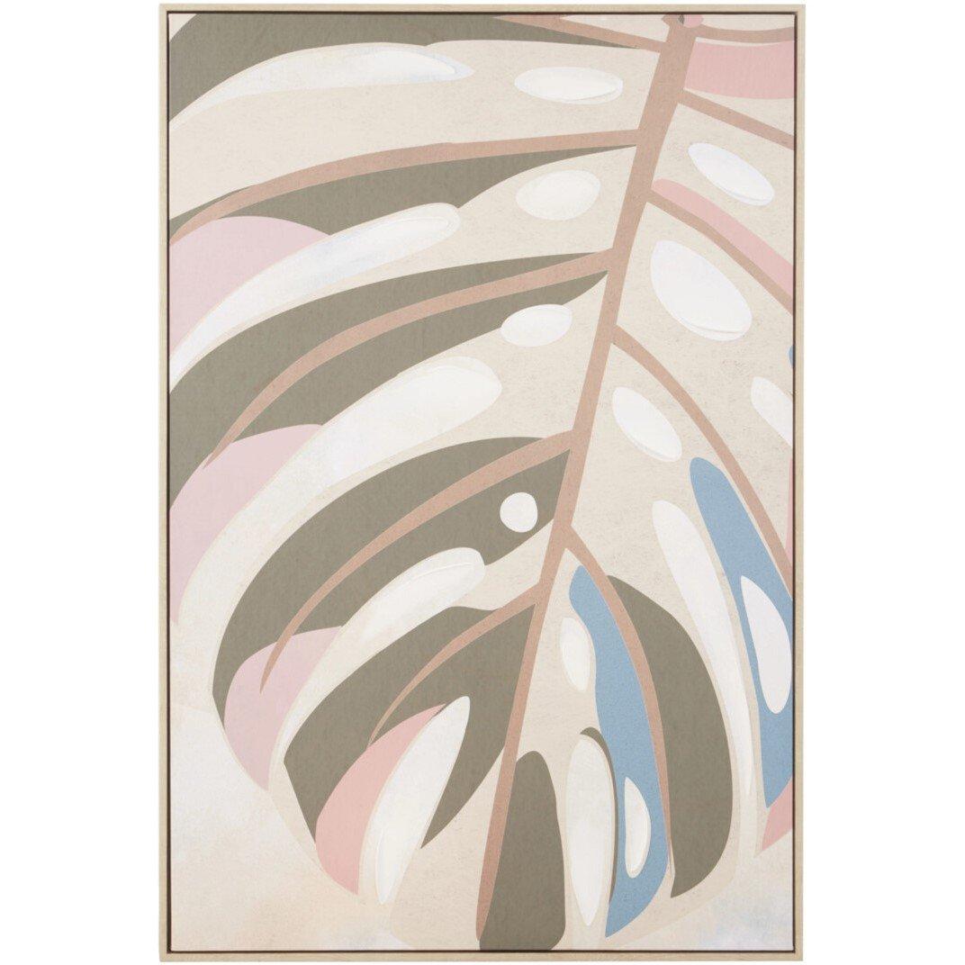 Green Pink - Fifty Five South - Astratto Canvas Leaf Design Wall Art - 2