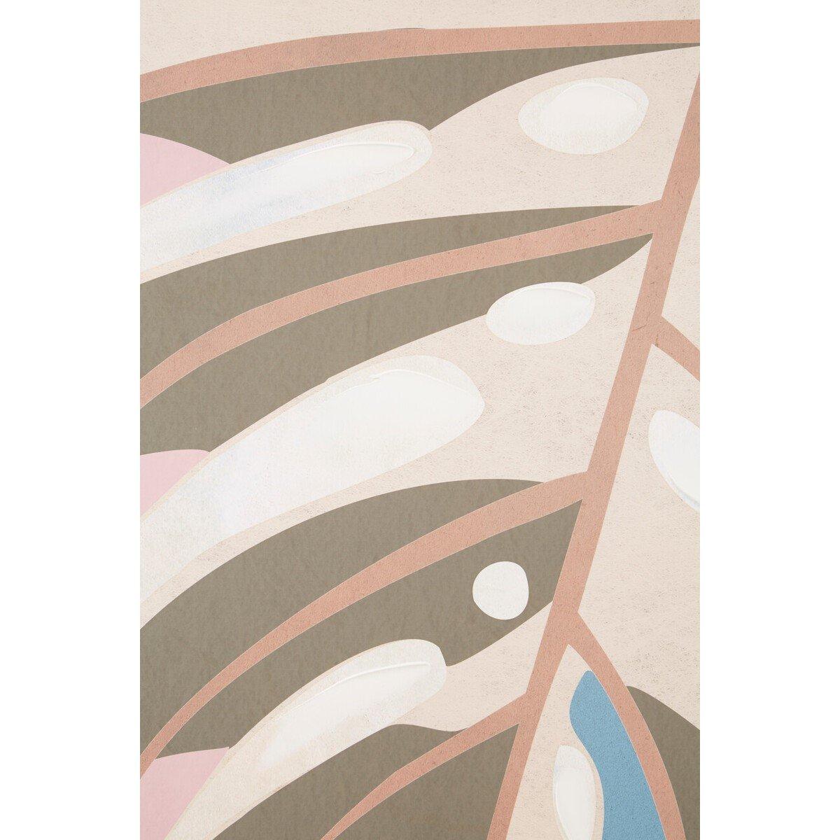 Green Pink - Fifty Five South - Astratto Canvas Leaf Design Wall Art - 4