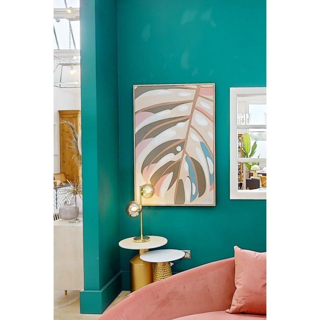 Green Pink - Fifty Five South - Astratto Canvas Leaf Design Wall Art - 6