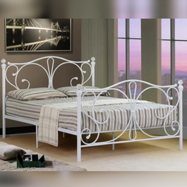Comfy Living 3ft/4ft/4ft6/5ft Metal Crystal Finial Bed Only