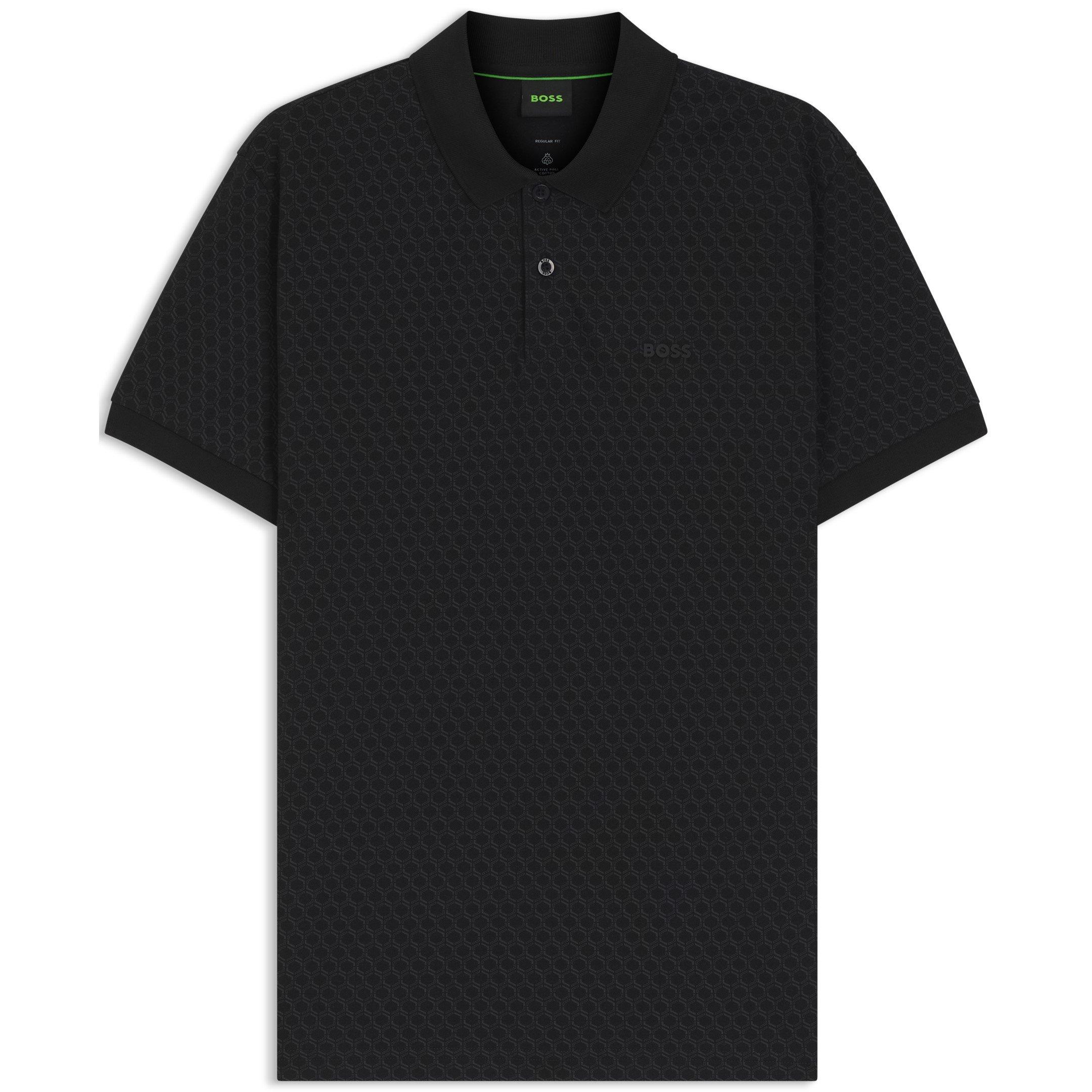 Black 001 - Boss - Pl Goc Chip Pattern 10277283 0 Polo Shirt Mens