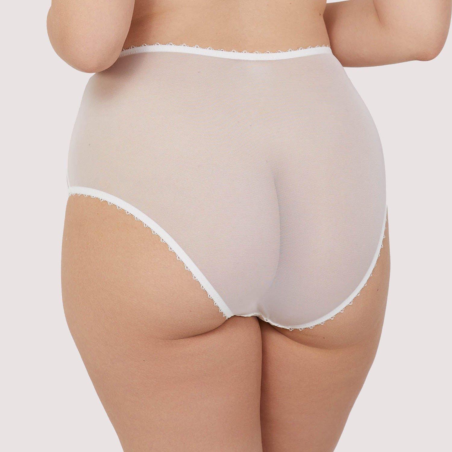 White - Playful Promises - Camille White Broderie High Waisted Brief - 2