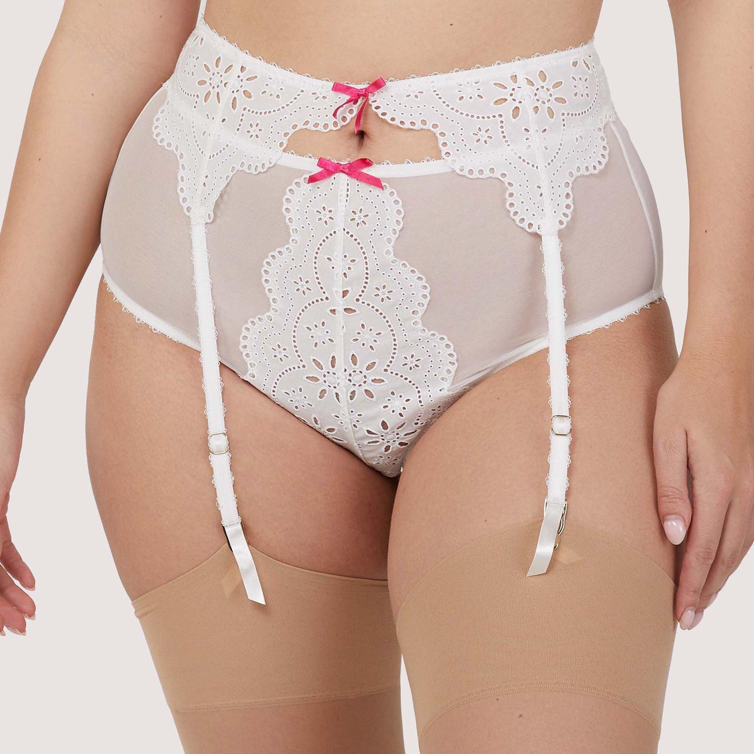 White - Playful Promises - Camille White Broderie High Waisted Brief - 3