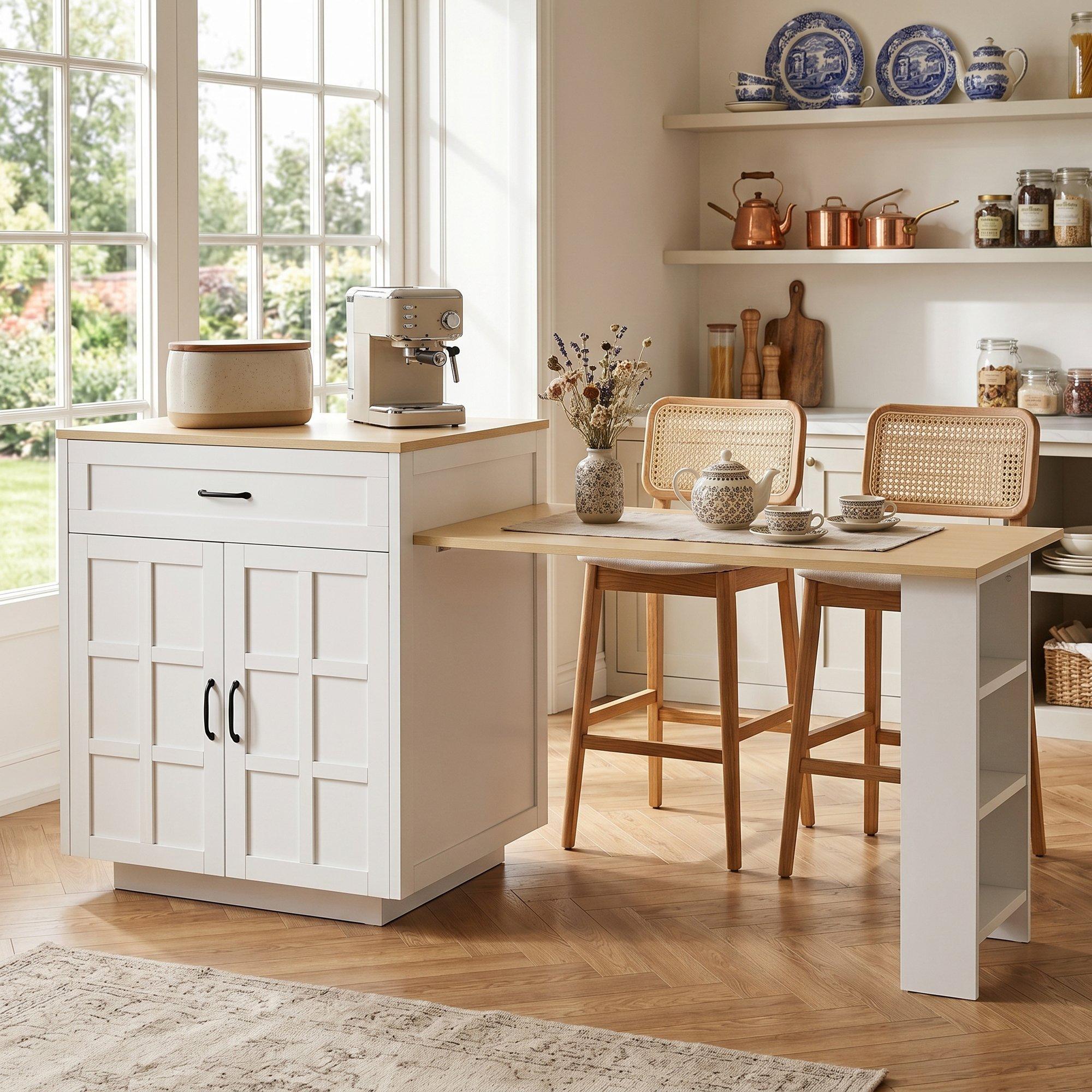 White - Urban Meuble - Extendable Kitchen Bar Table - 1