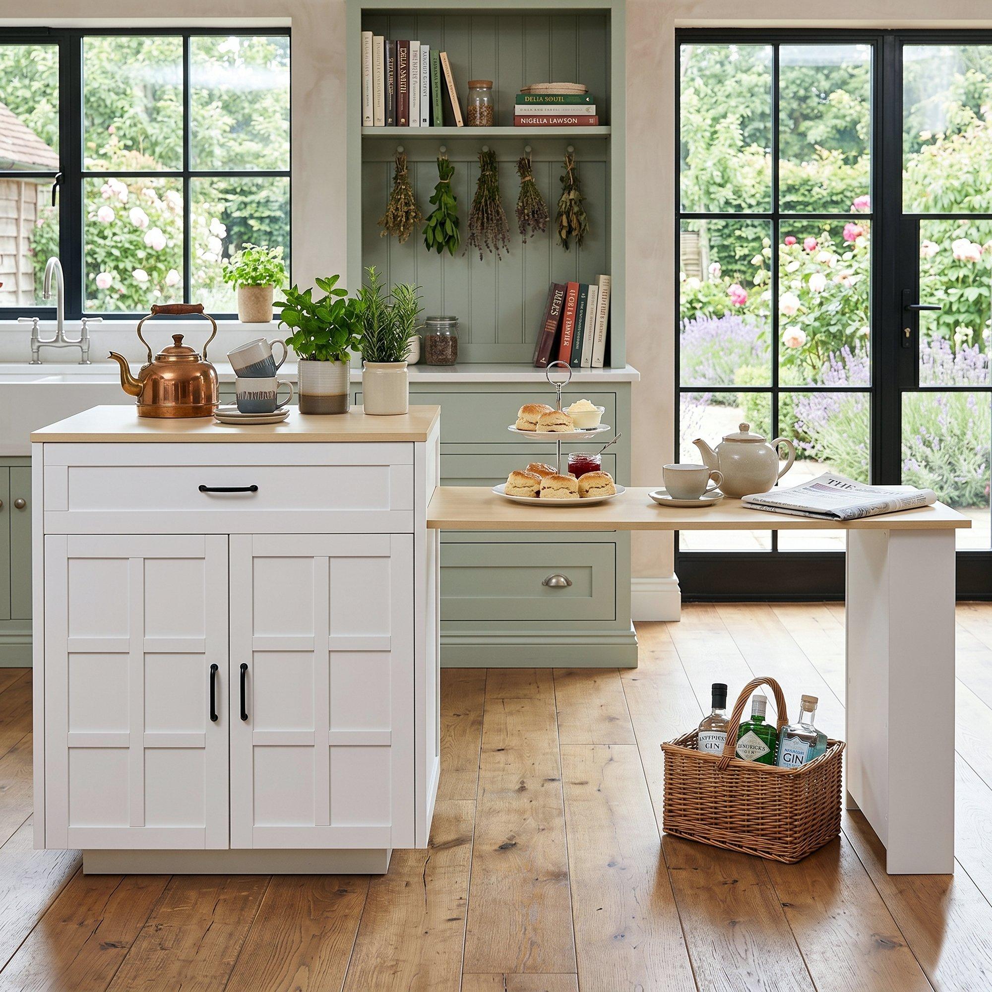 White - Urban Meuble - Extendable Kitchen Bar Table - 2