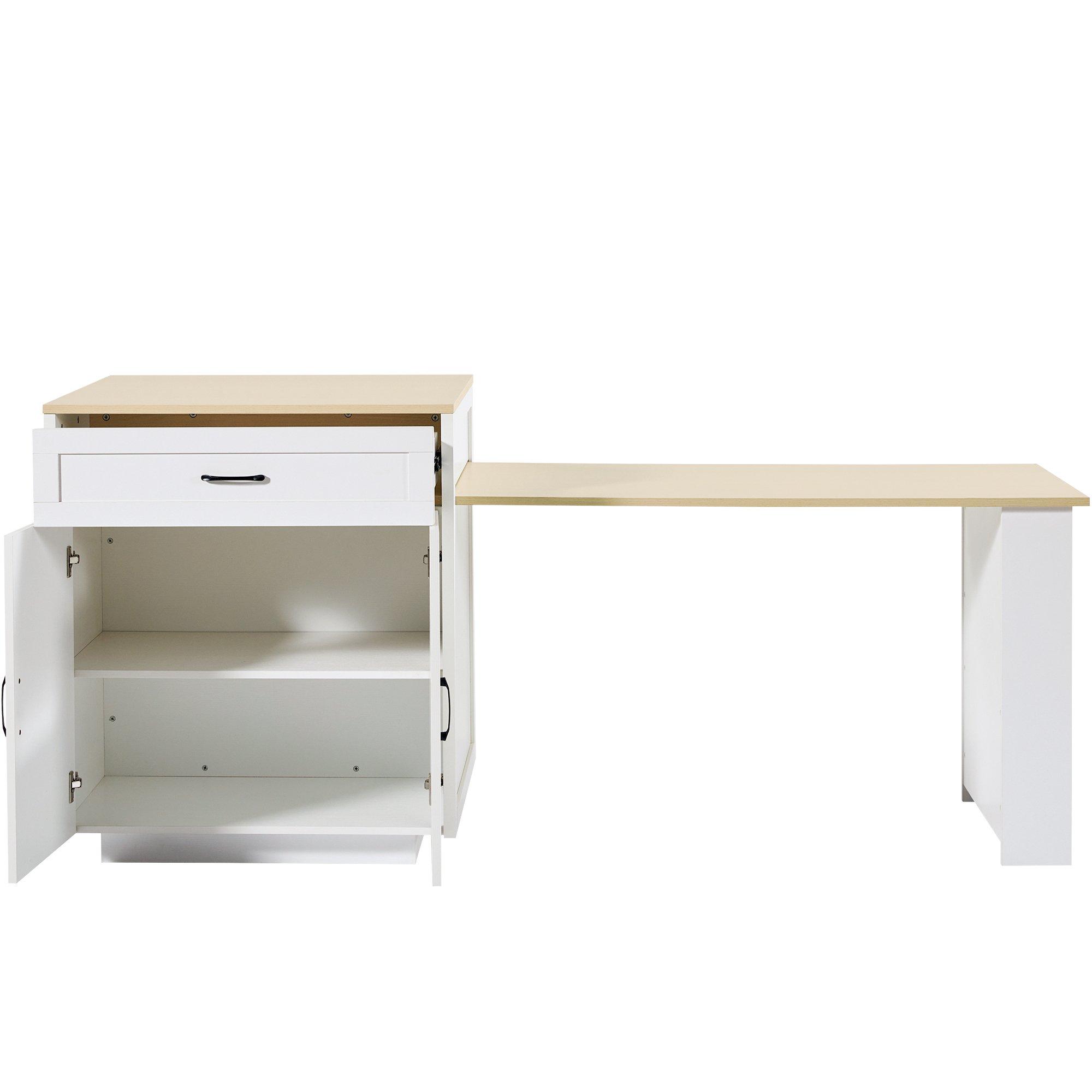 White - Urban Meuble - Extendable Kitchen Bar Table - 13