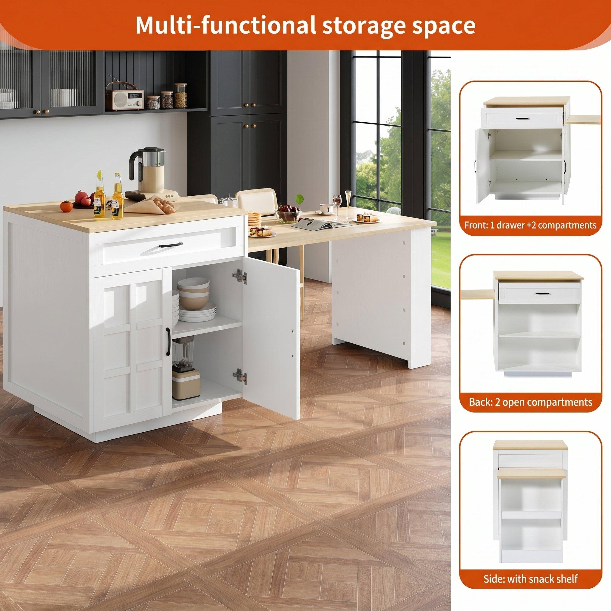 White - Urban Meuble - Extendable Kitchen Bar Table - 7