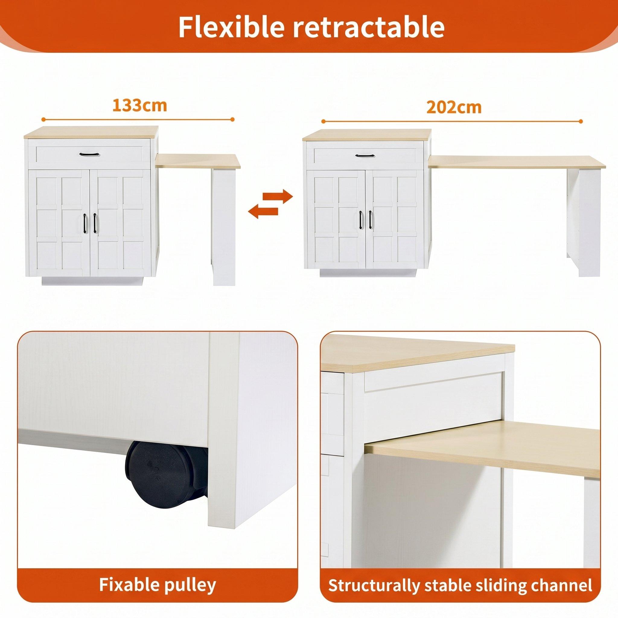 White - Urban Meuble - Extendable Kitchen Bar Table - 8