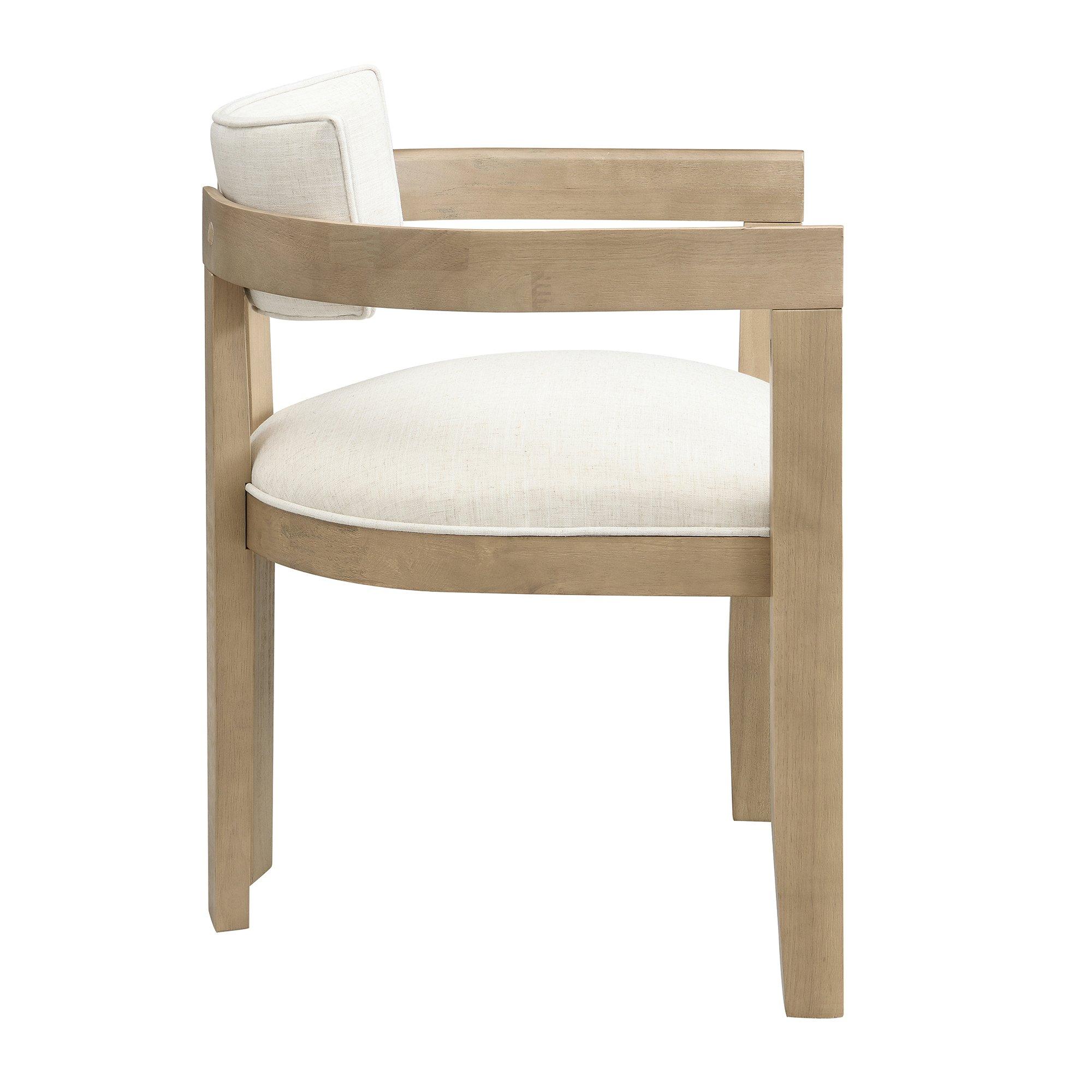 Natural - Urban Meuble - Set of 2 Dining Chairs  Solid Wood Linen - 11