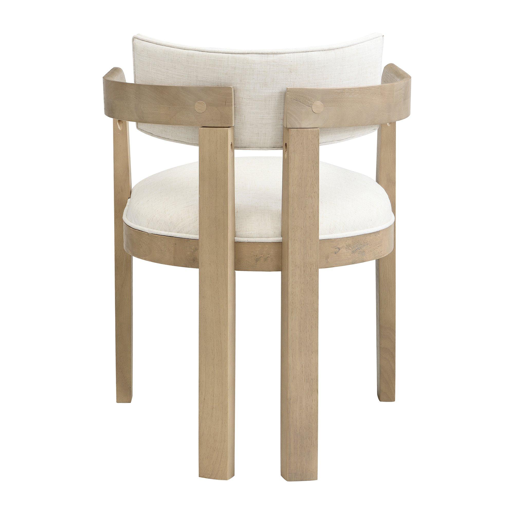 Natural - Urban Meuble - Set of 2 Dining Chairs  Solid Wood Linen - 13