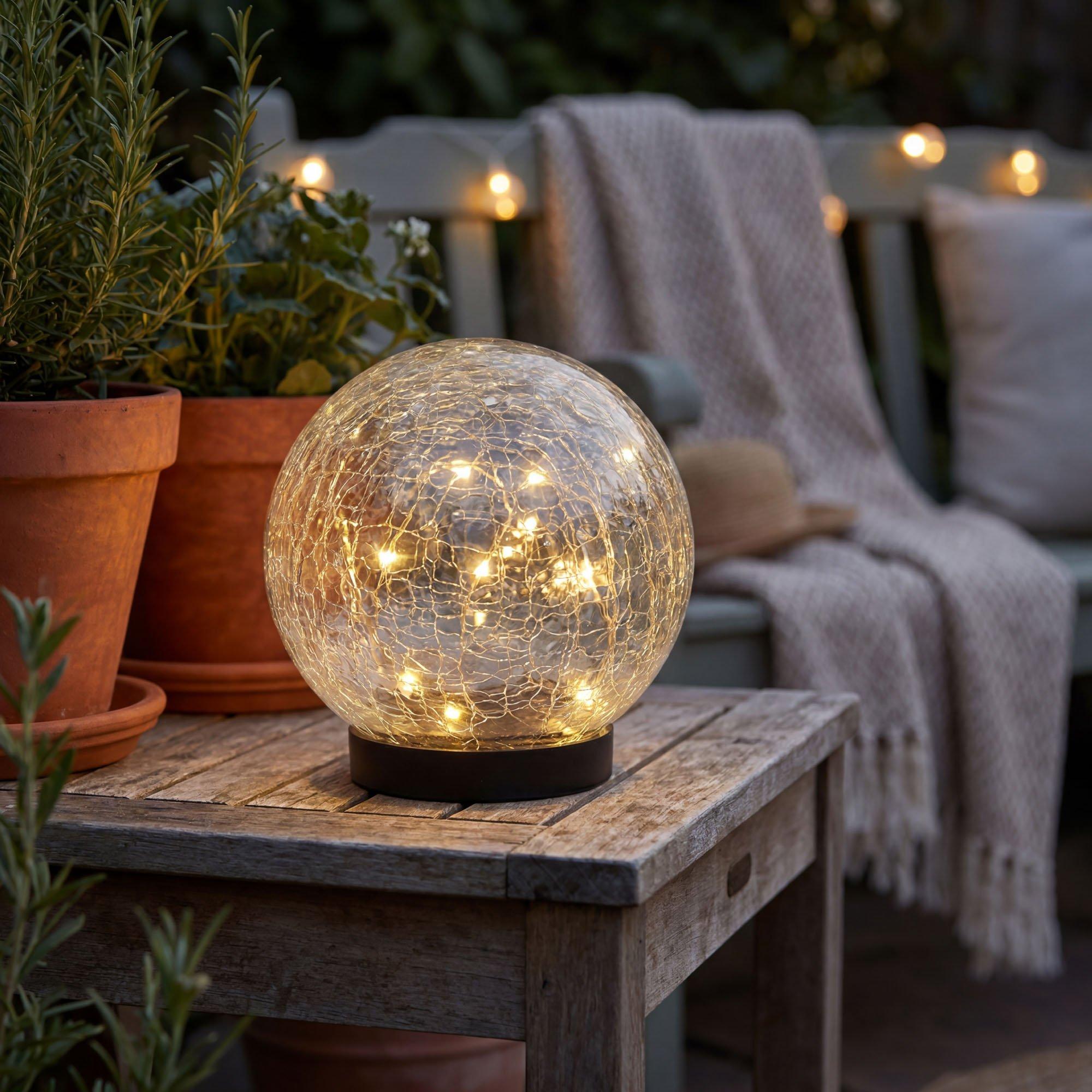 Multi - Streetwize - Solar Crackle Ball Light - 15cm Diameter - 1