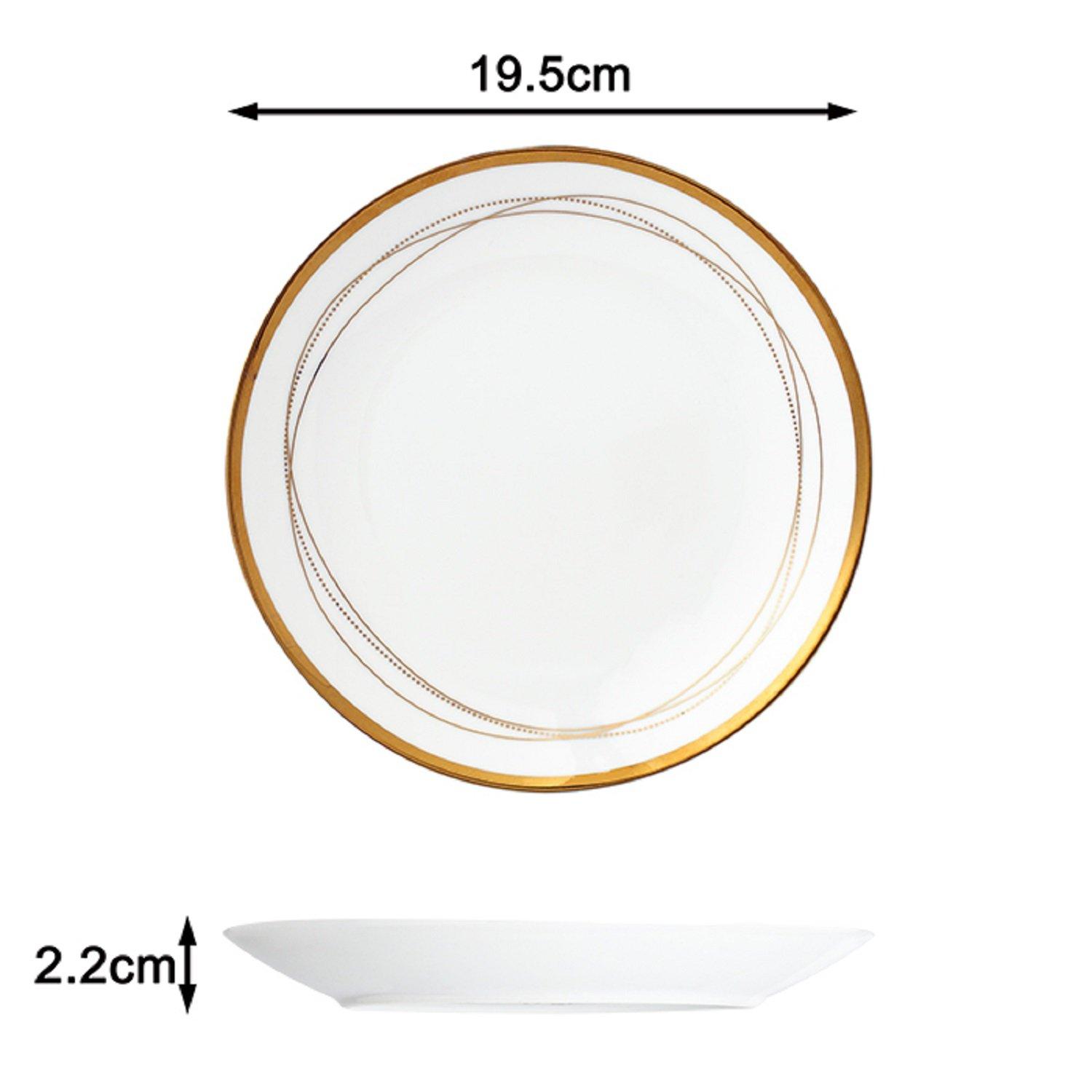 White - Waterside - 12pc Gold Swirl Dinner Set - 5