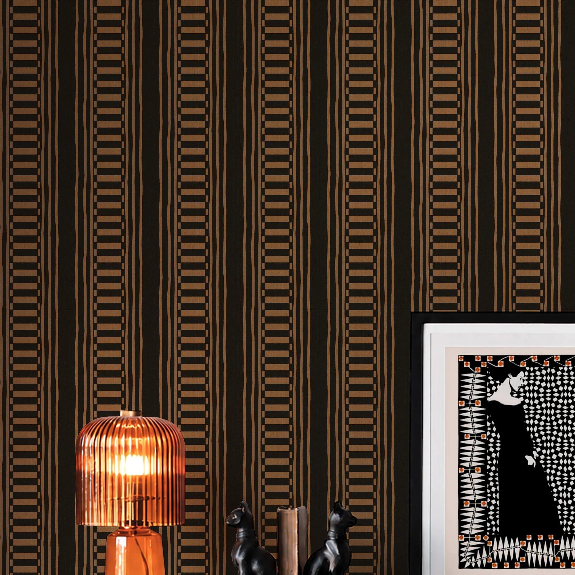 Noir - Rockett St George - The Curiosity Shop Stripe Blush Wallpaper - 2