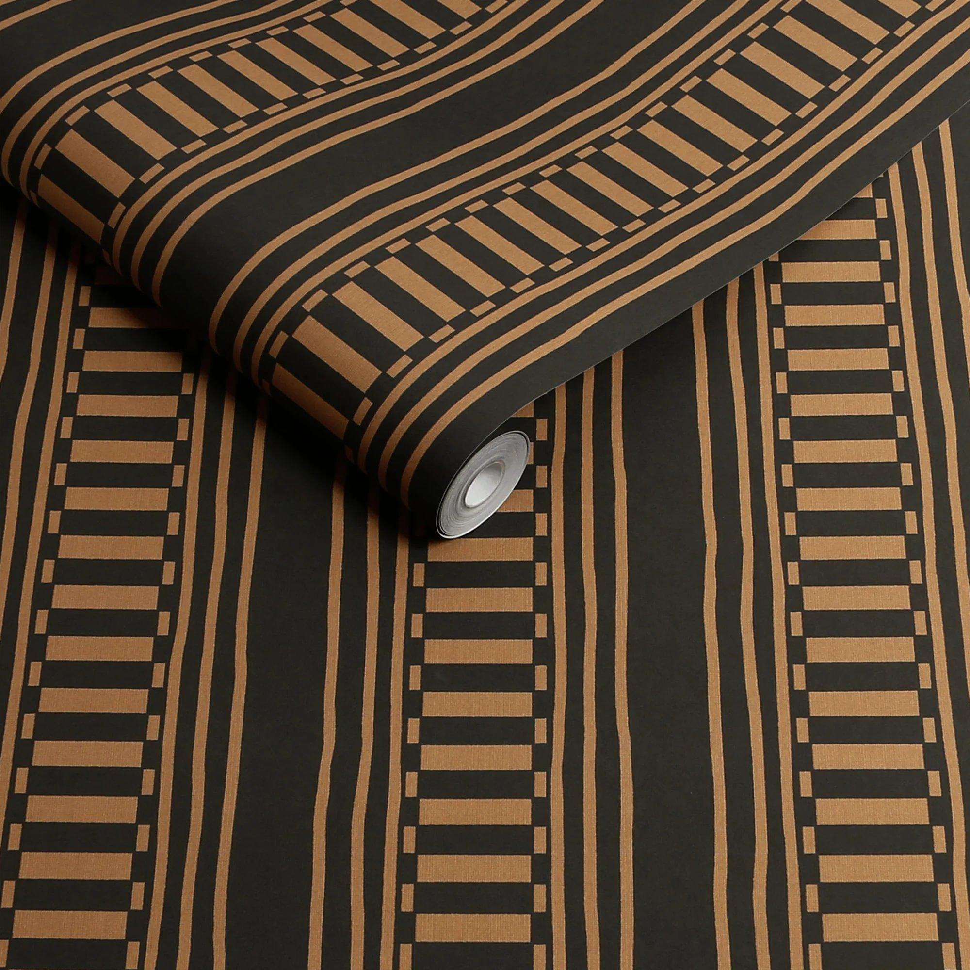 Noir - Rockett St George - The Curiosity Shop Stripe Blush Wallpaper - 3