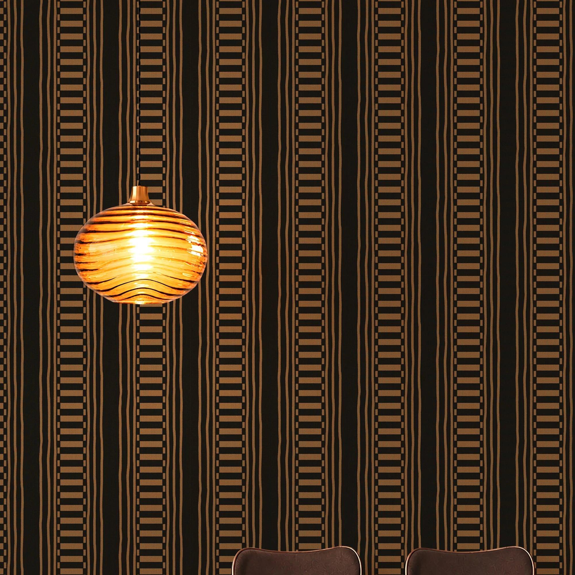 Noir - Rockett St George - The Curiosity Shop Stripe Blush Wallpaper - 5