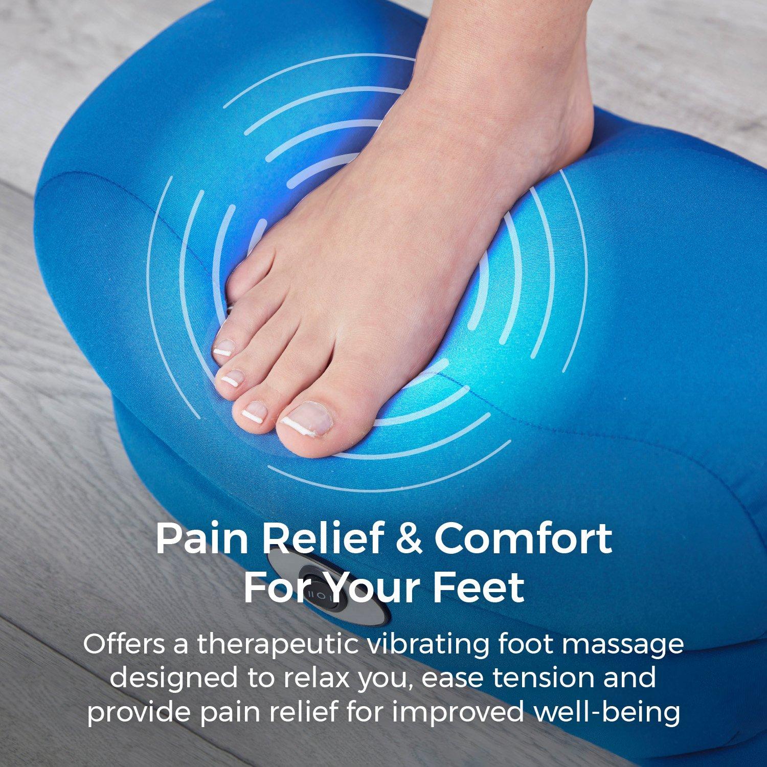 Blue - Carmen - Vibrating Foot Massage Cushion Navy Blue - 3