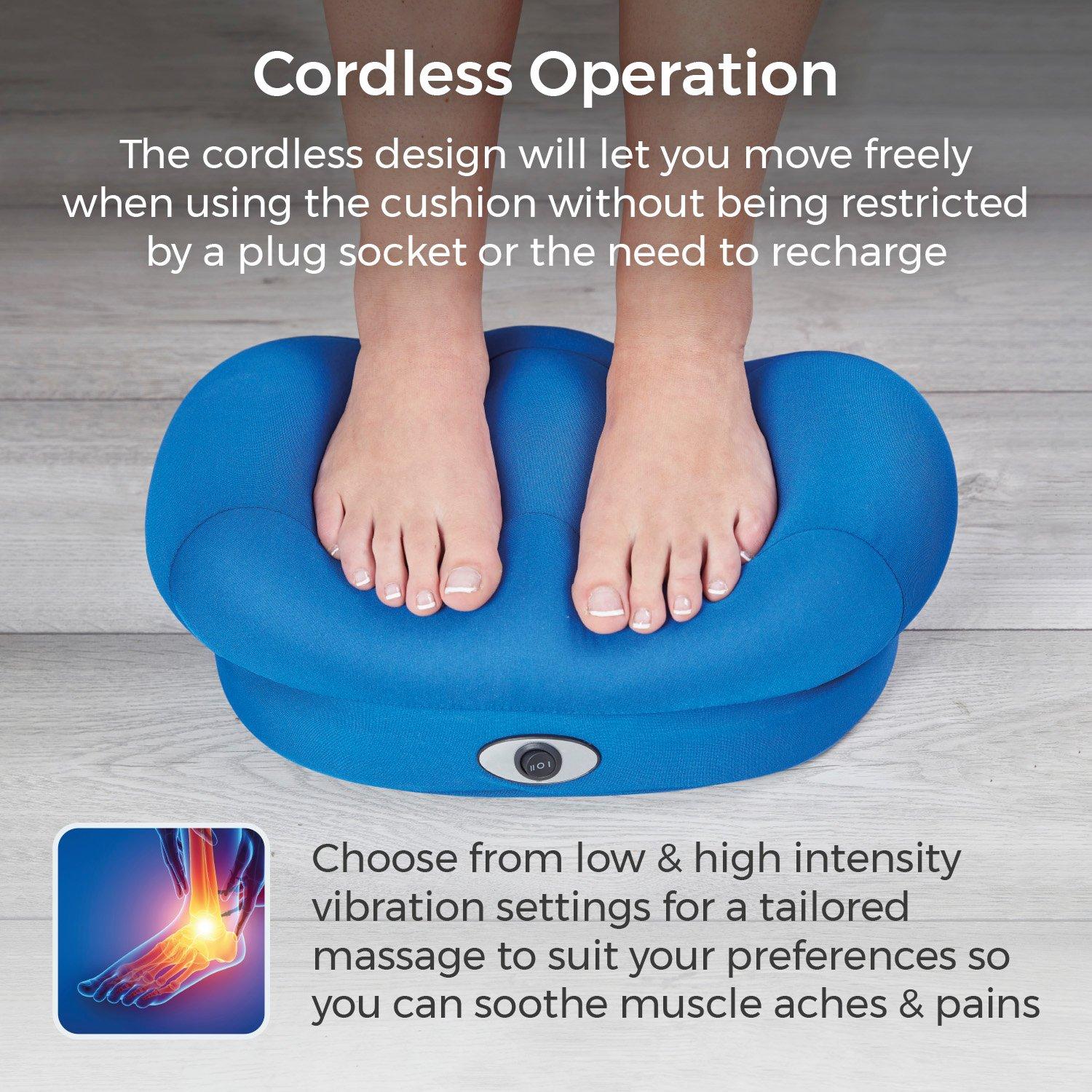 Blue - Carmen - Vibrating Foot Massage Cushion Navy Blue - 4