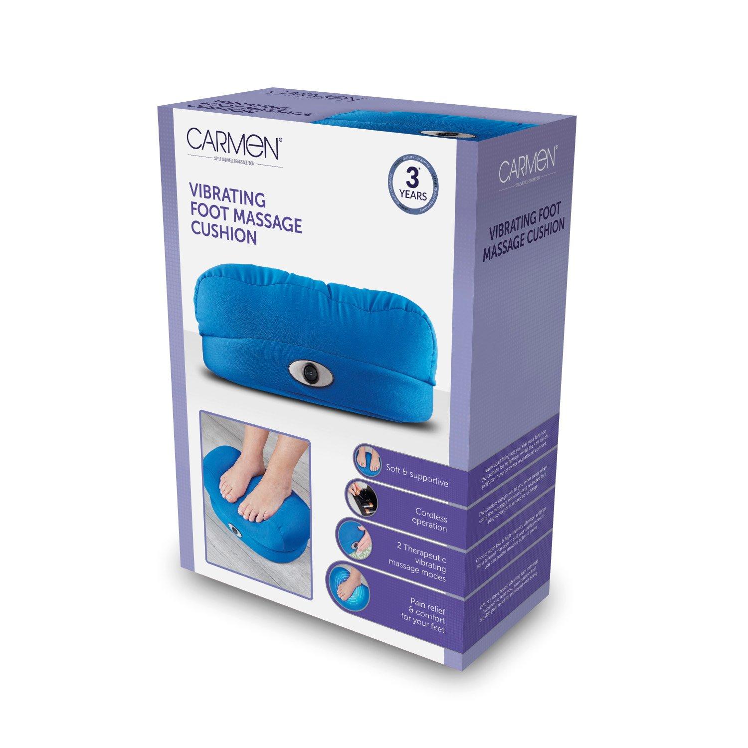 Blue - Carmen - Vibrating Foot Massage Cushion Navy Blue - 8