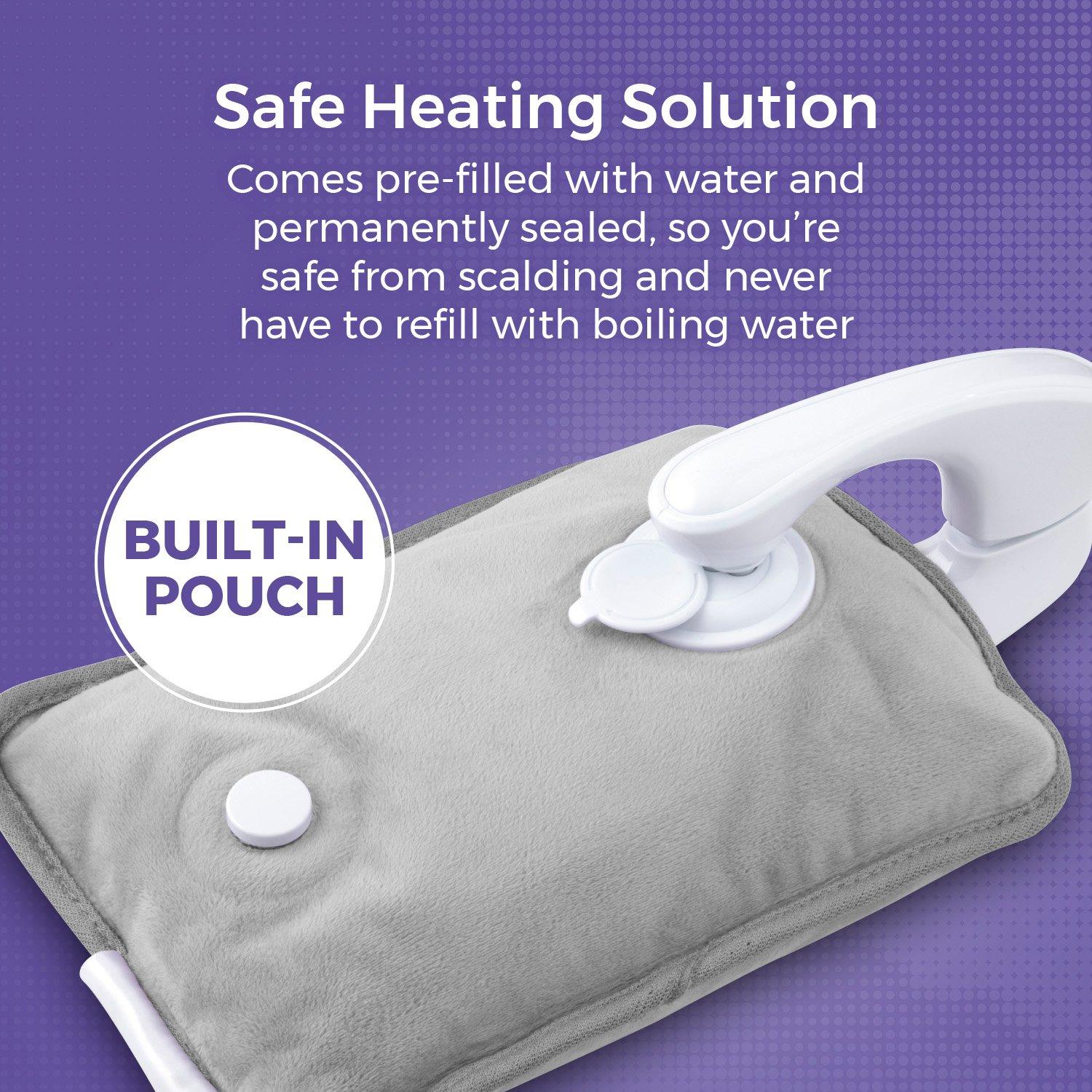 Grey - Carmen - Spa Rechargeable Hot Water Bottle 24 x 17cm Grey - 3