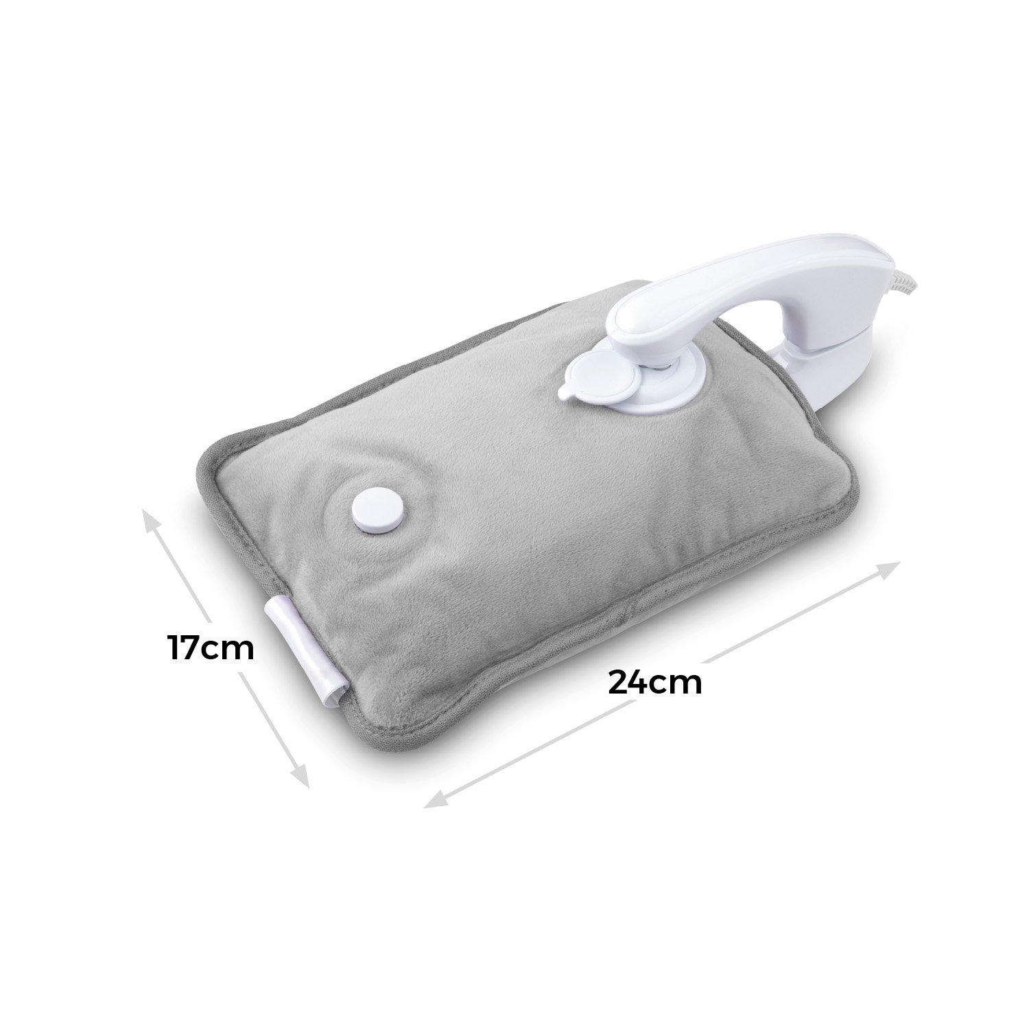 Grey - Carmen - Spa Rechargeable Hot Water Bottle 24 x 17cm Grey - 6