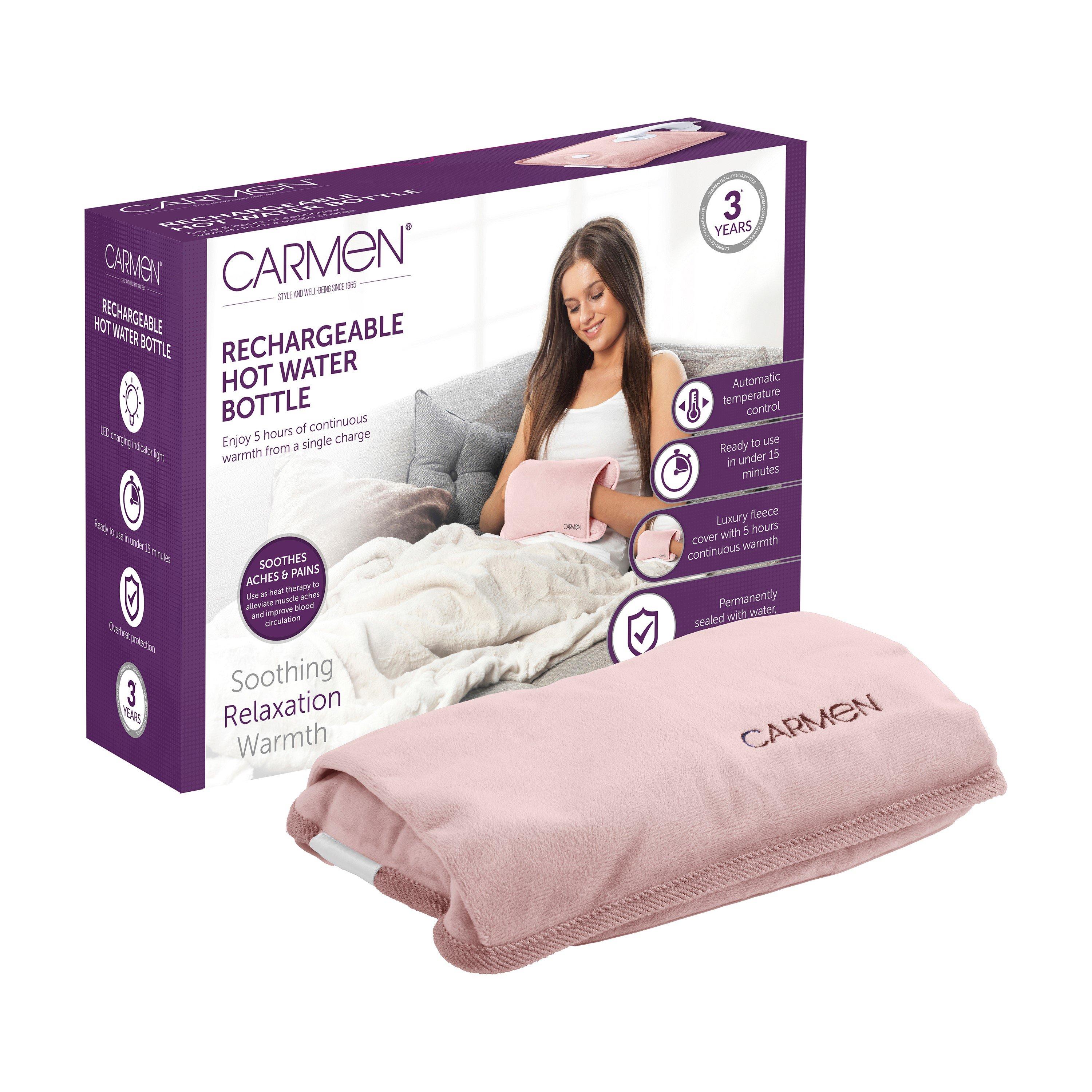 Pink - Carmen - Spa Rechargeable Hot Water Bottle 24 x 17cm Pink - 1
