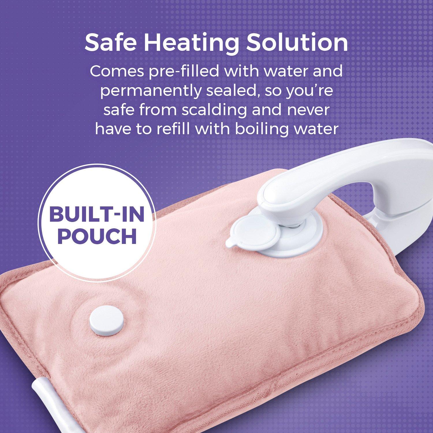 Pink - Carmen - Spa Rechargeable Hot Water Bottle 24 x 17cm Pink - 3