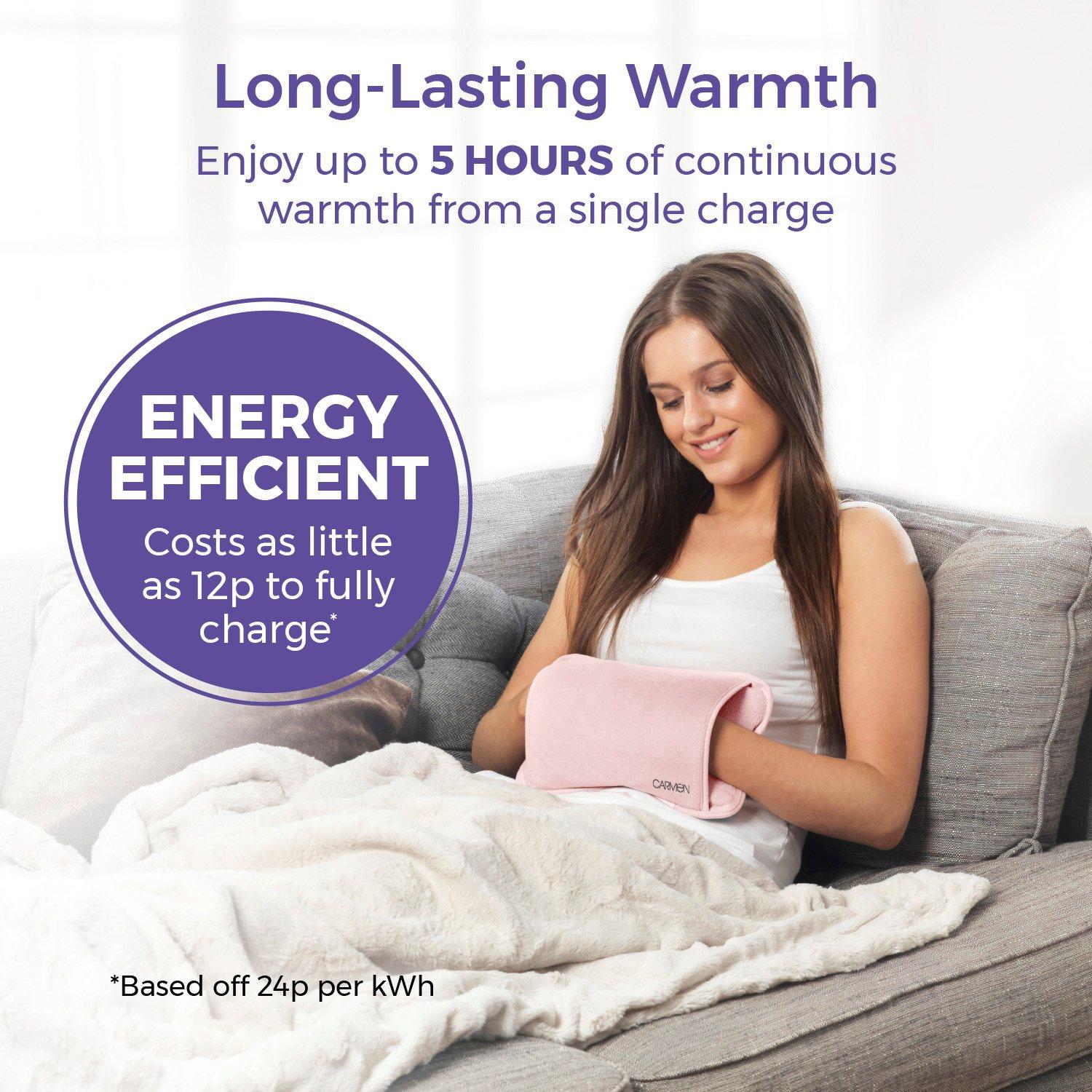 Pink - Carmen - Spa Rechargeable Hot Water Bottle 24 x 17cm Pink - 4