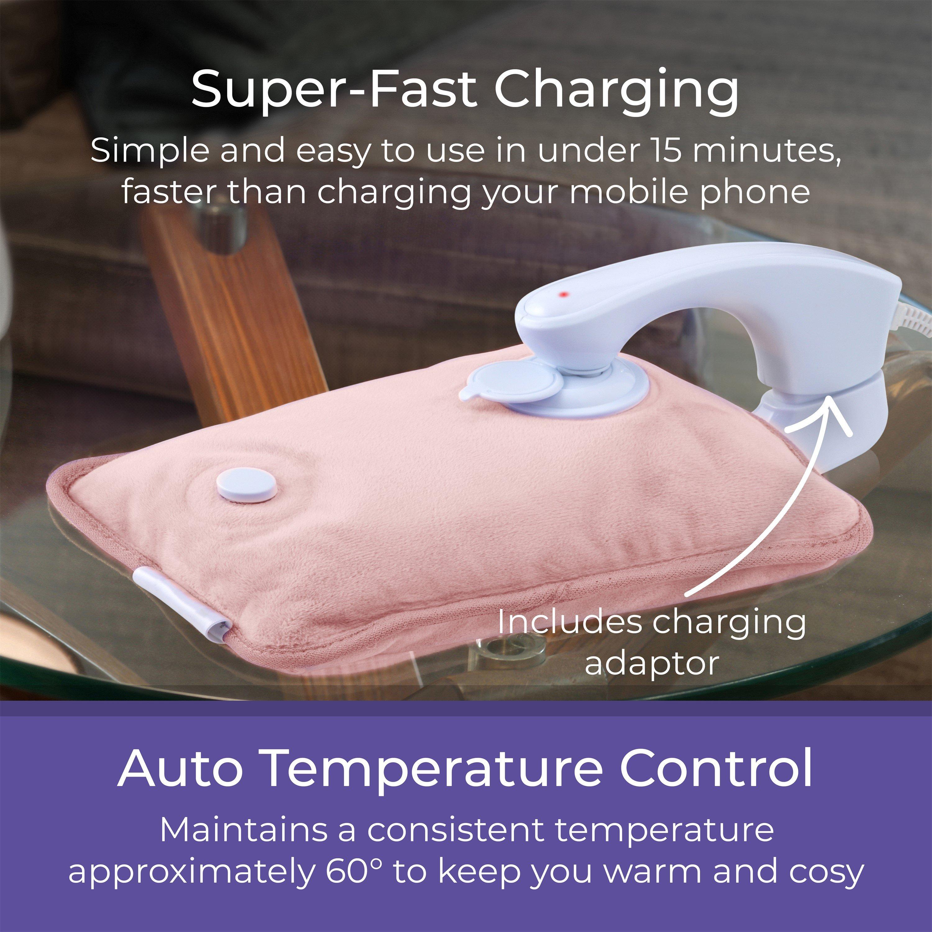 Pink - Carmen - Spa Rechargeable Hot Water Bottle 24 x 17cm Pink - 5