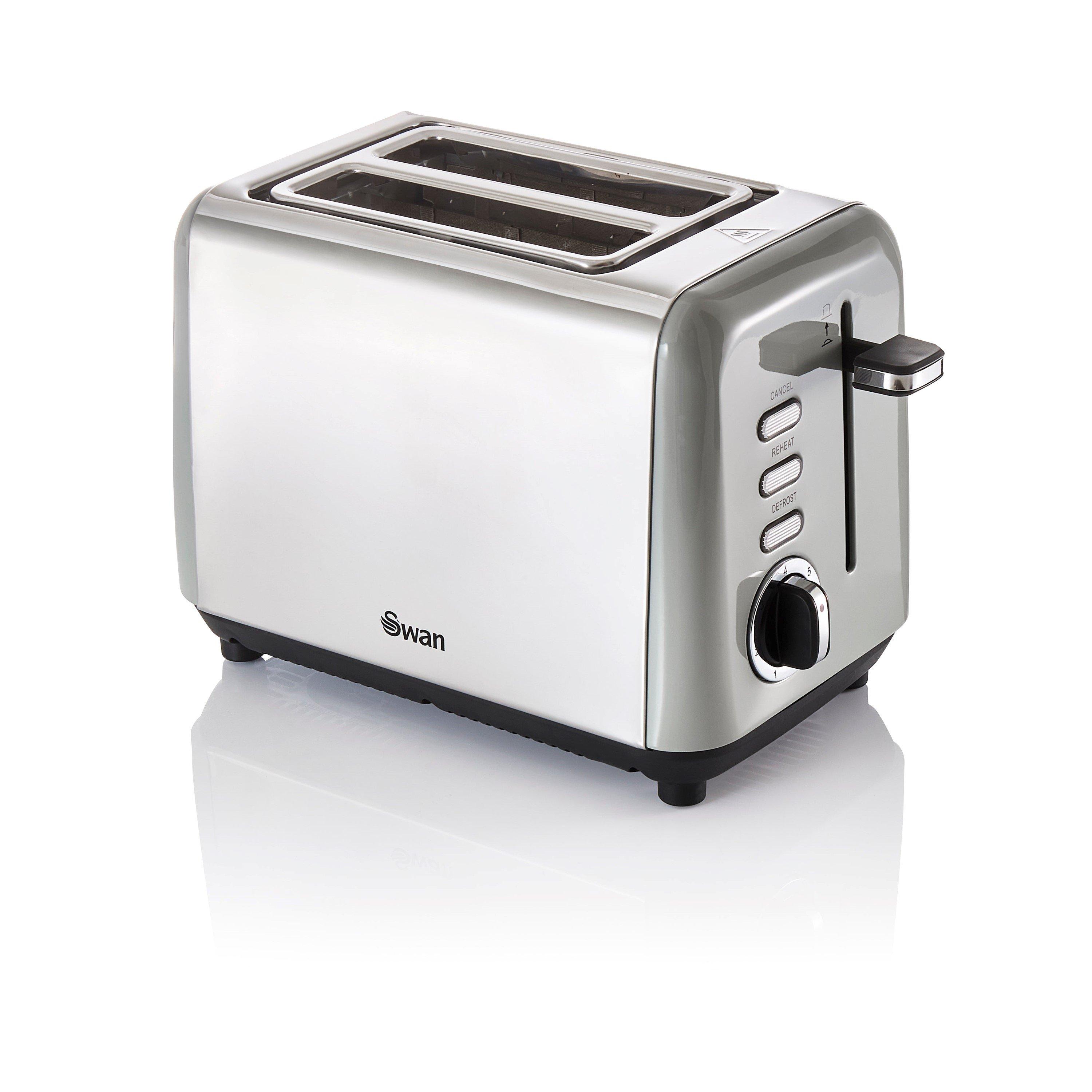 Grey - Swan - TownHouse Grey 2 Slice S/S Toaster - 2