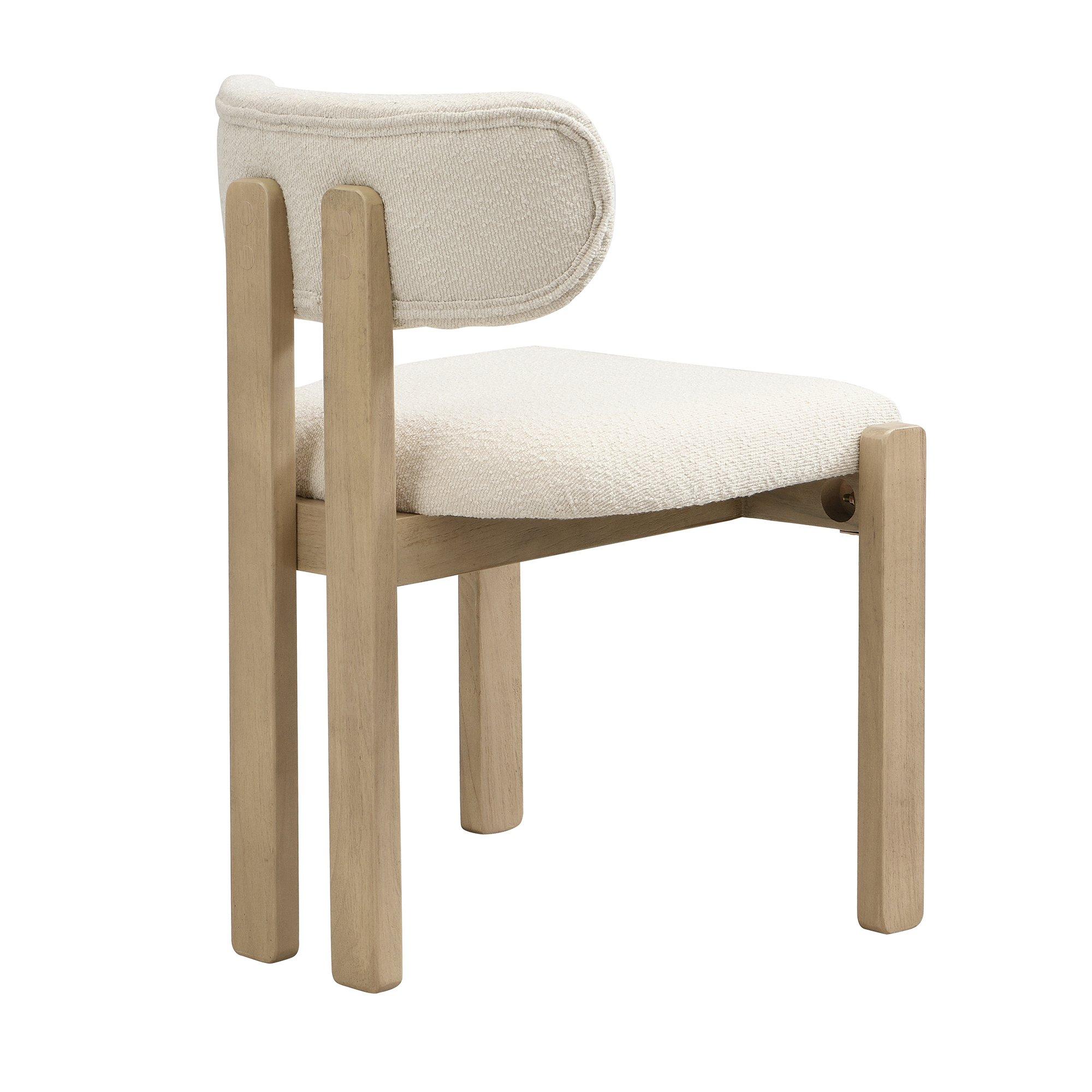 Natural - Urban Meuble - Set of 2 Dining Chairs  Solid Wood Boucle - 11