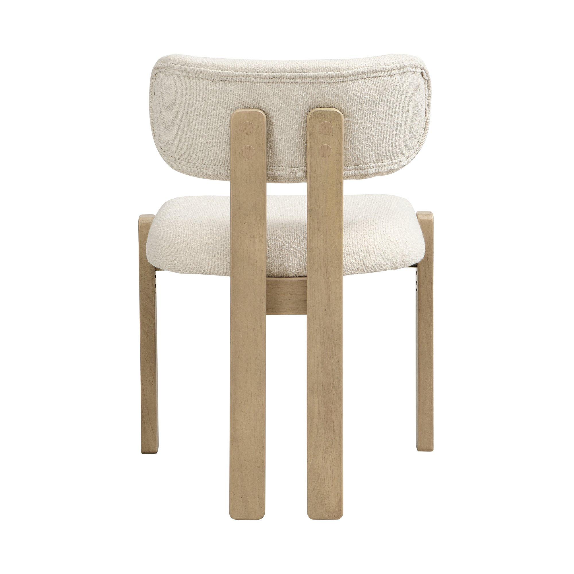 Natural - Urban Meuble - Set of 2 Dining Chairs  Solid Wood Boucle - 12