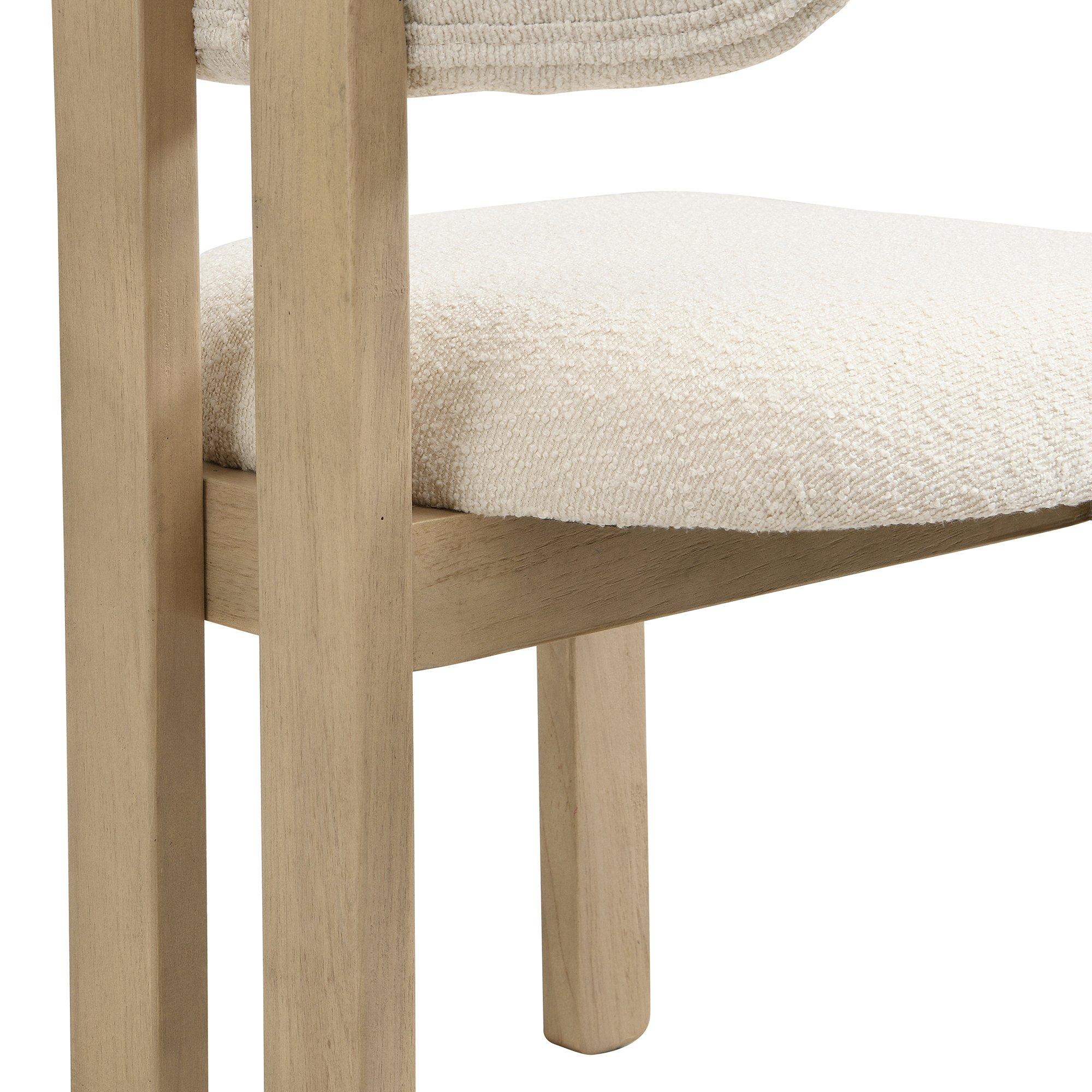 Natural - Urban Meuble - Set of 2 Dining Chairs  Solid Wood Boucle - 13