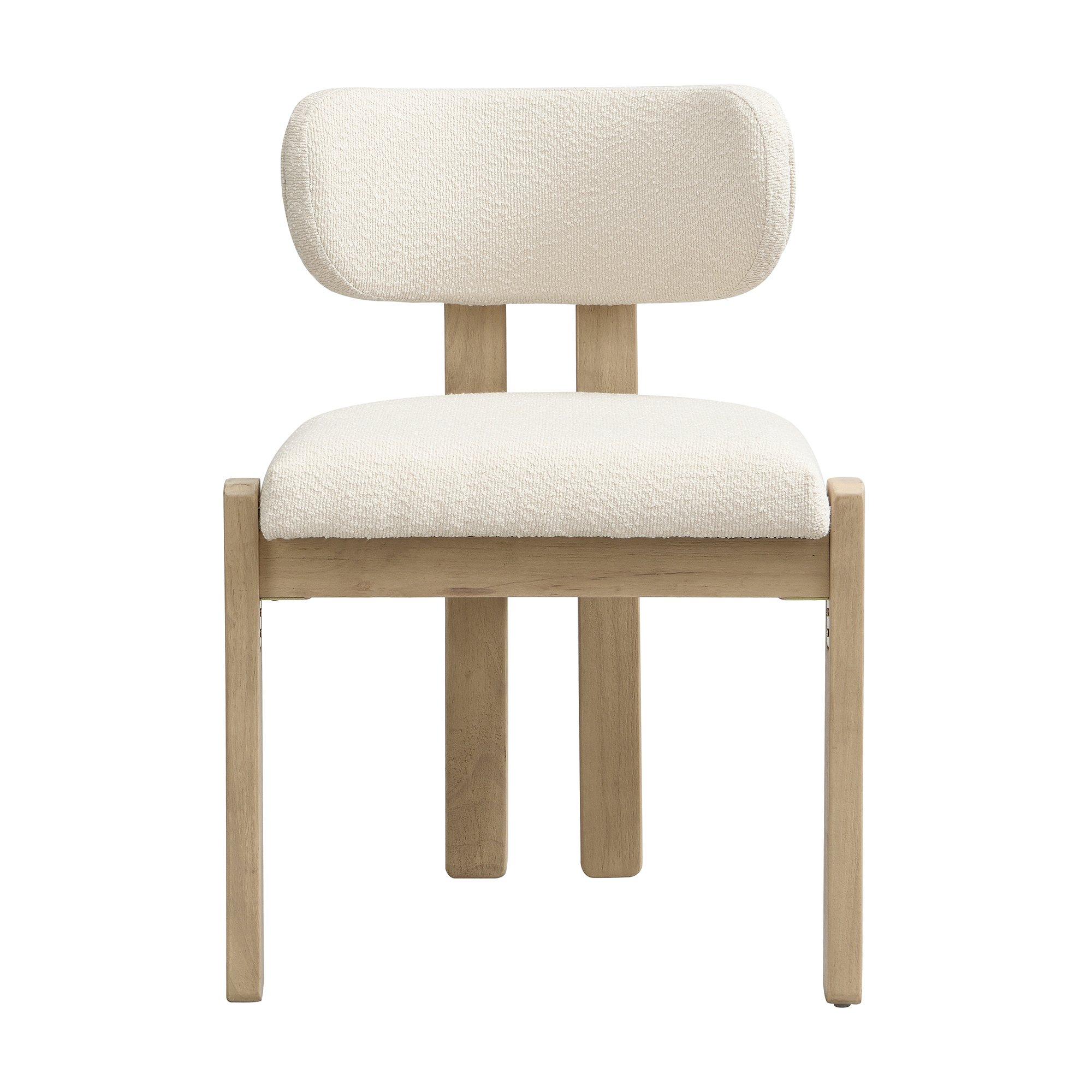 Natural - Urban Meuble - Set of 2 Dining Chairs  Solid Wood Boucle - 9