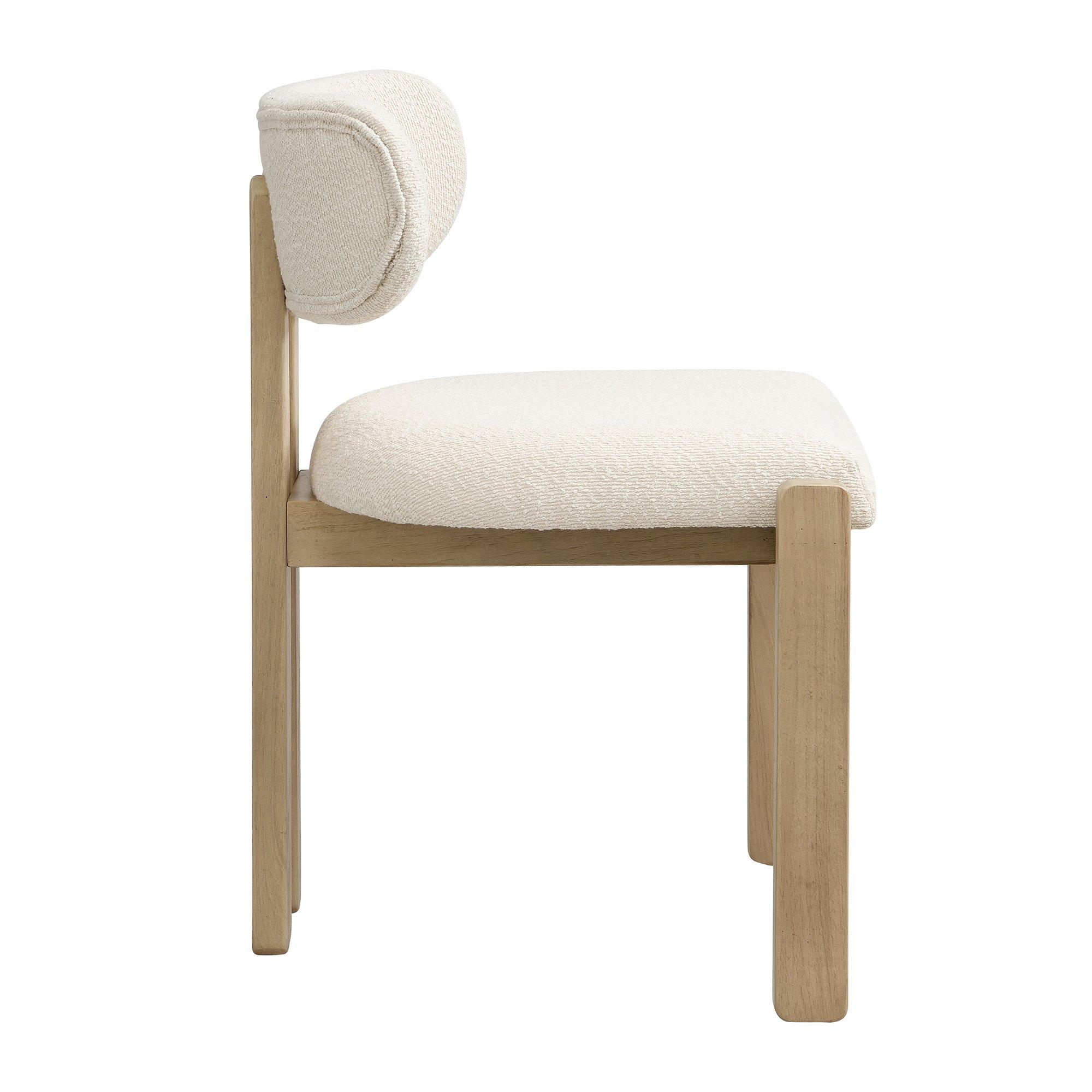 Natural - Urban Meuble - Set of 2 Dining Chairs  Solid Wood Boucle - 10