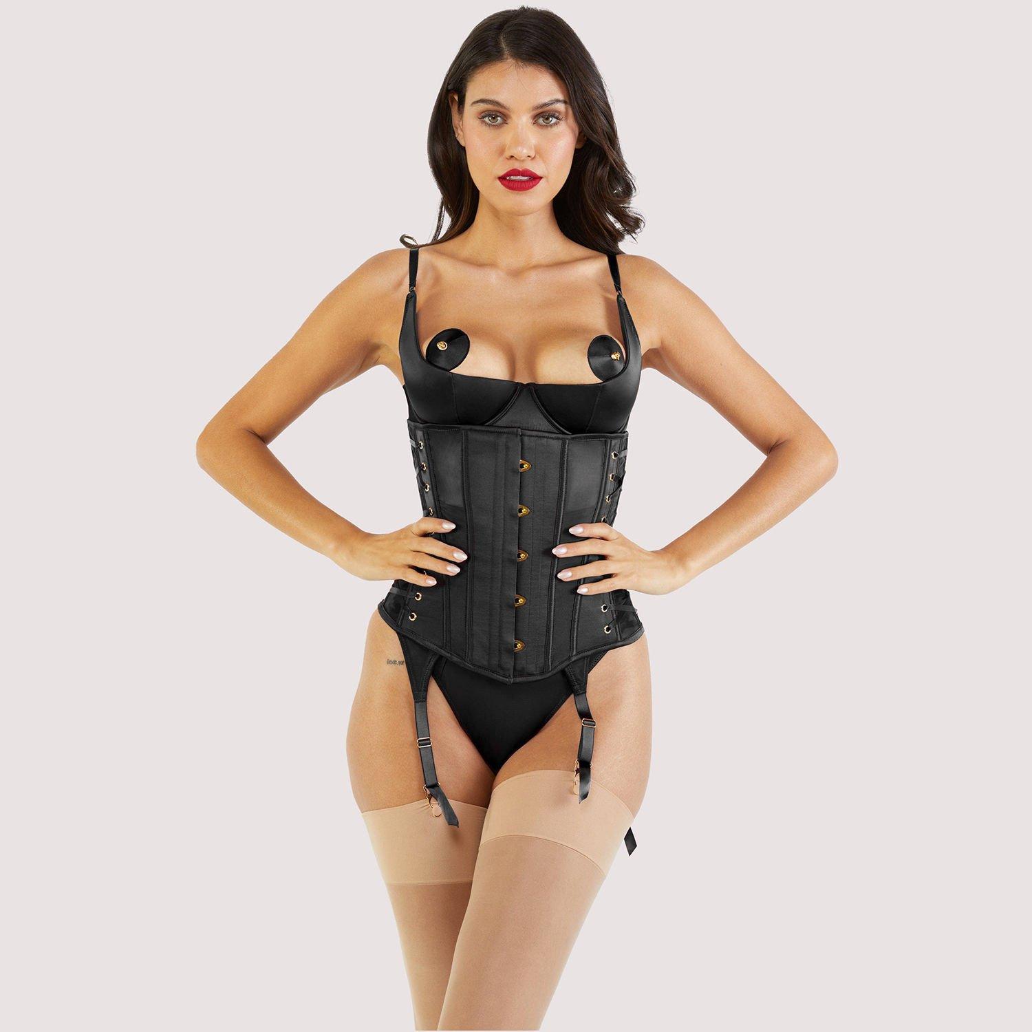 Black - Playful Promises - Etta Black Tie Underbust Corset - 1