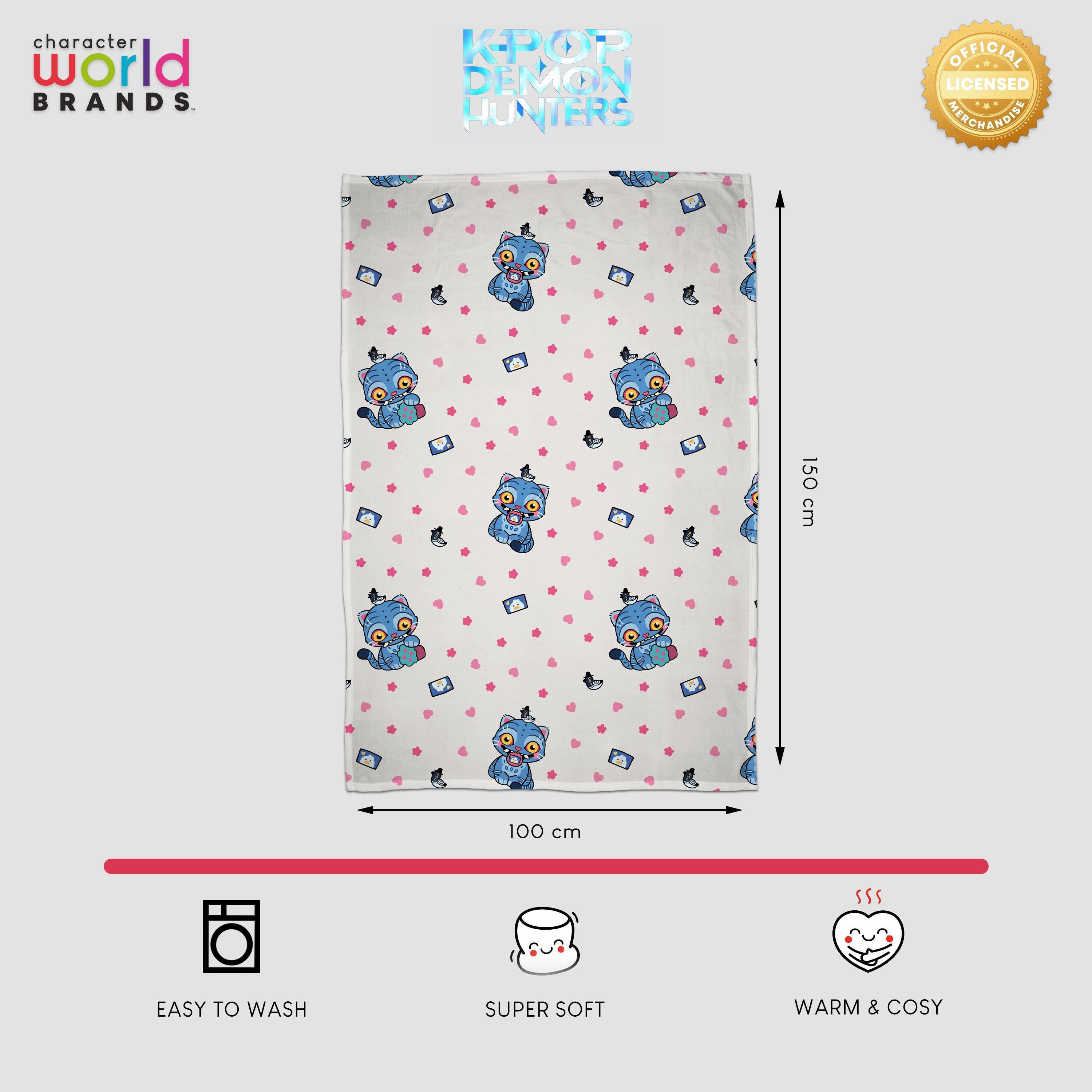 White - K Pop Demon Hunters - Kpop Demon Hunters Derpy Flower Fleece Blanket - 7