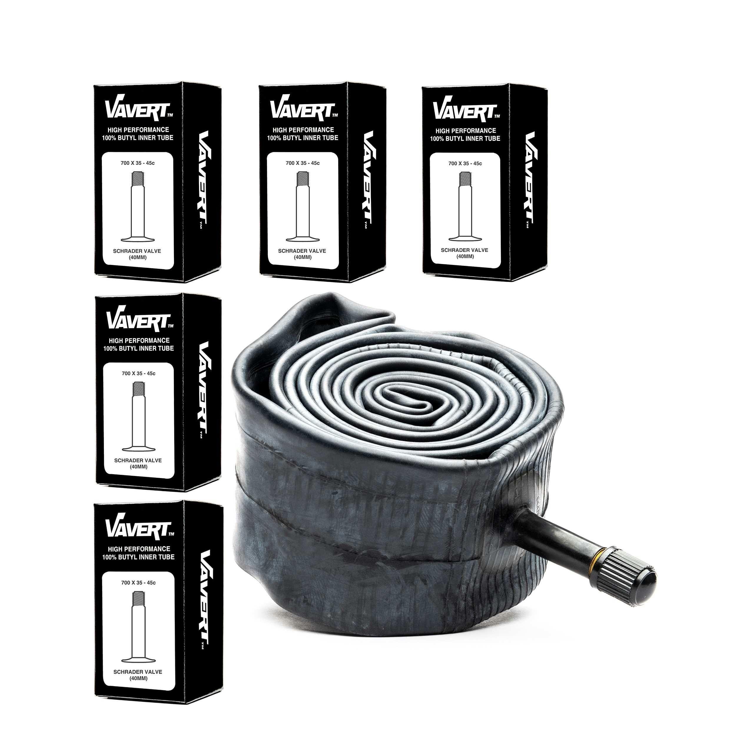 Black - Vavert - VAVERT 700x35-45c Schrader Valve (40mm) Inner Tube - 1