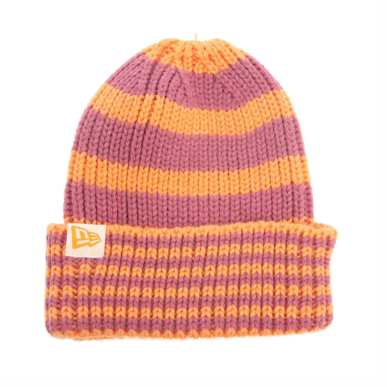 Orange - New Era - Stripe Knit Beanie - 1