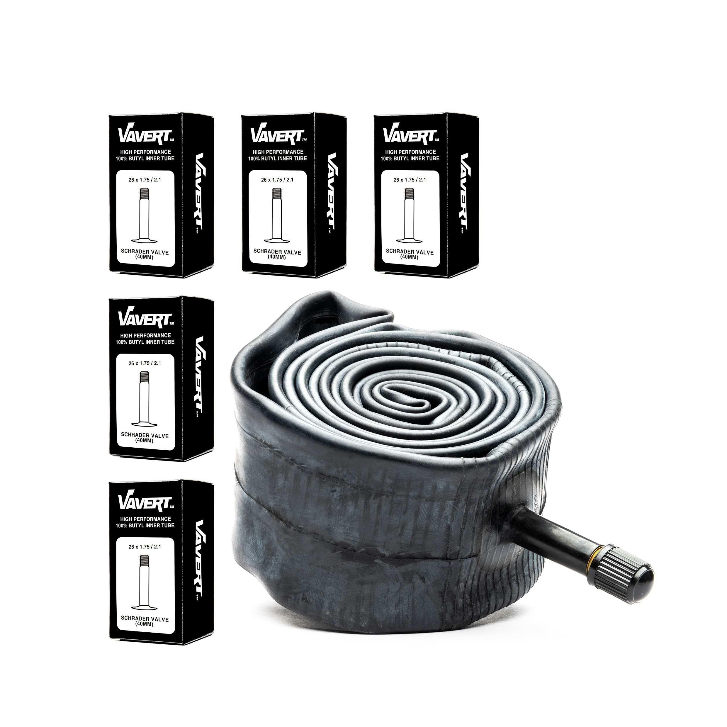 Black - Vavert - VAVERT 26x1.75-2.1 Schrader Valve (40mm) Inner Tub - 1