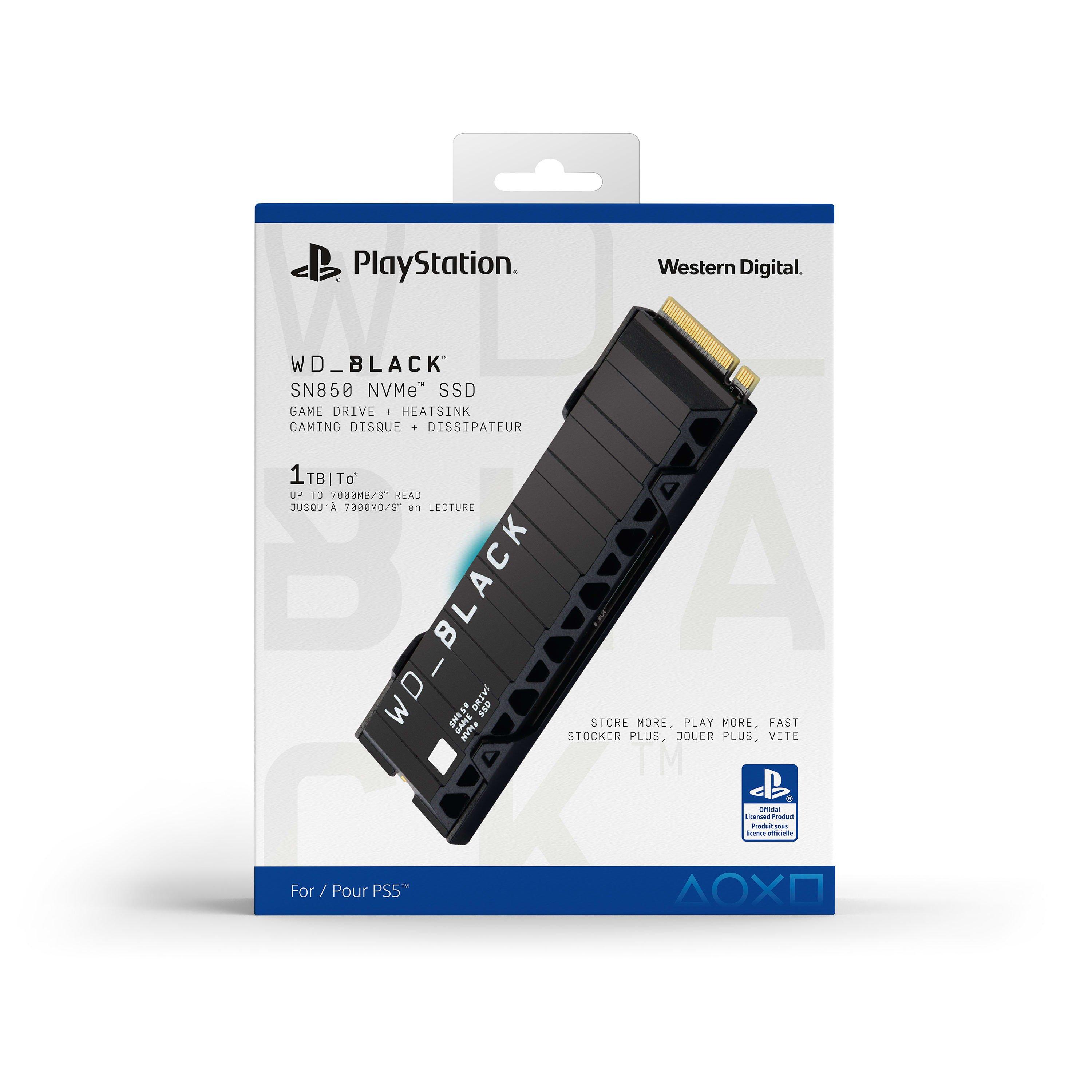 1 Toérao. - Western Digital - Black SN850 M.2 SSD with Heatsink for PS5 - 1TB - 2