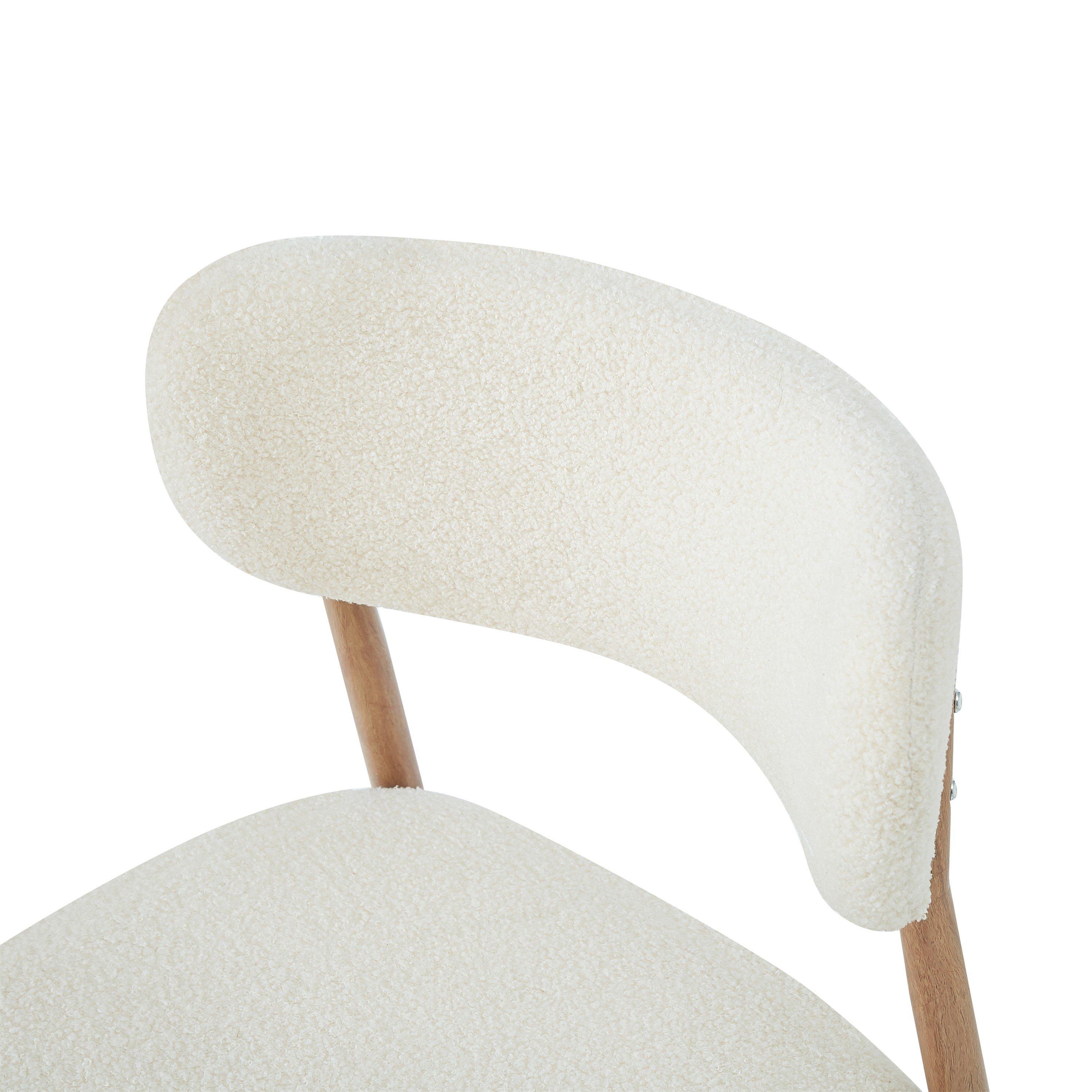 Natural - Urban Meuble - Set of 2 Dining Chairs Metal Boucle - 11