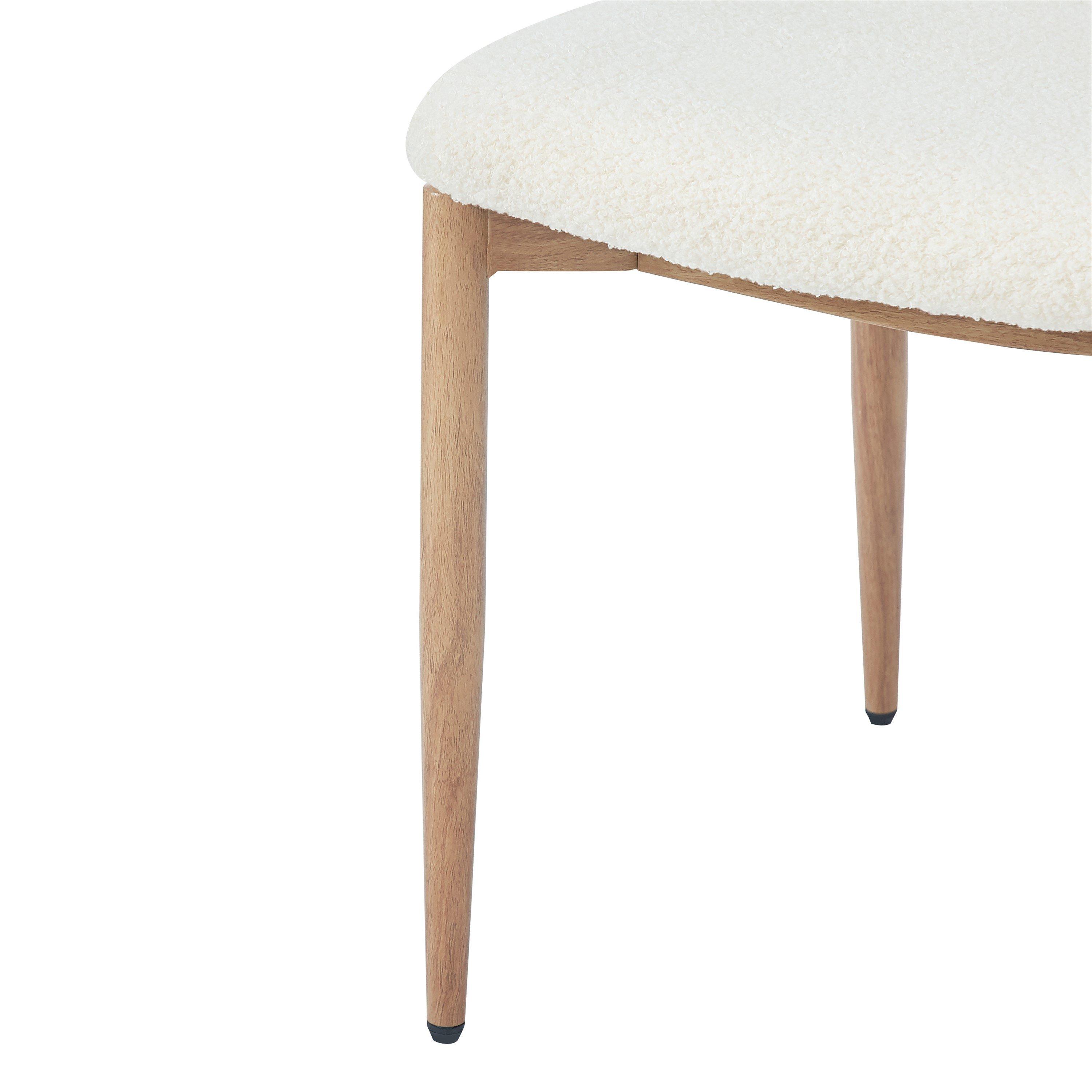 Natural - Urban Meuble - Set of 2 Dining Chairs Metal Boucle - 12